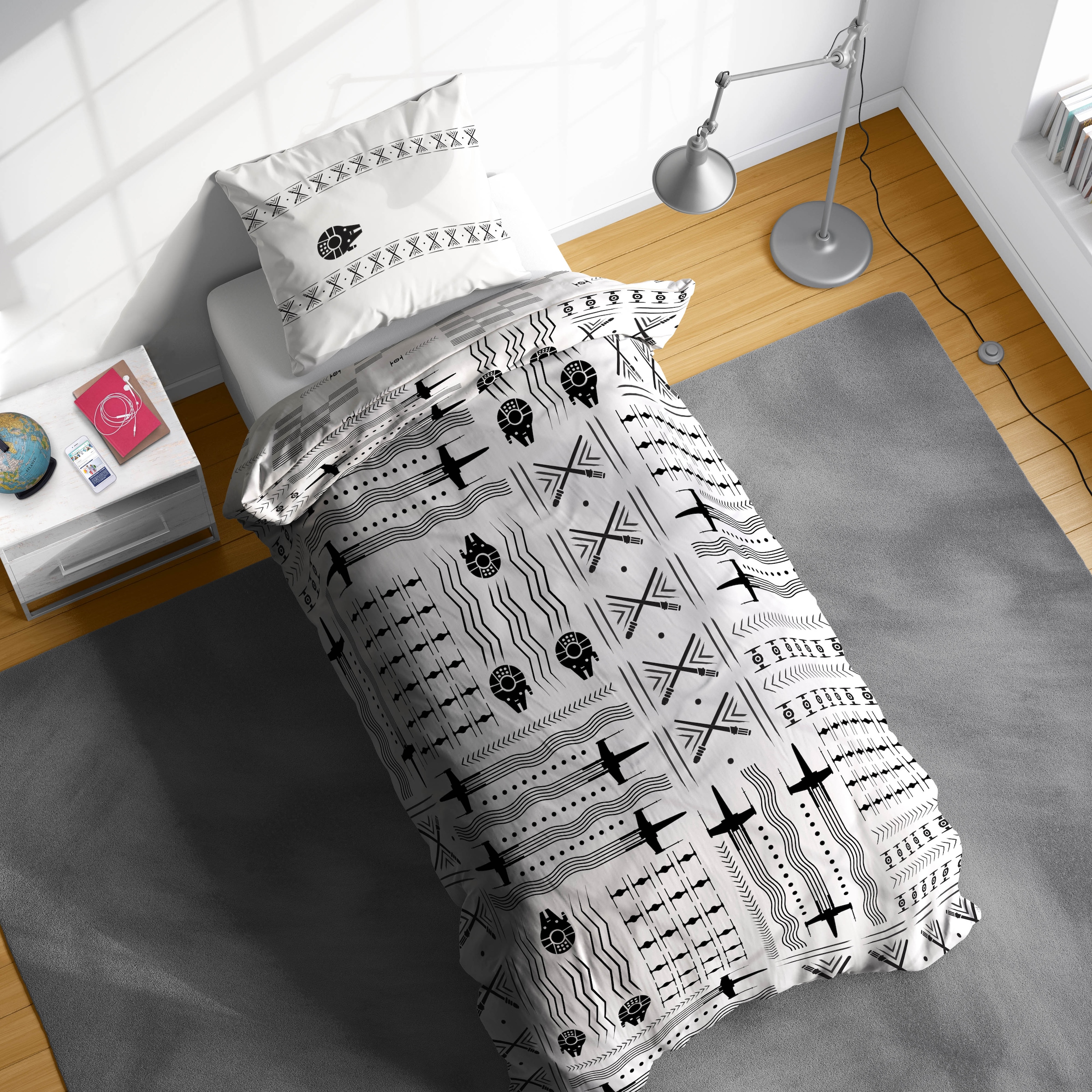 Star Wars Kinderbettwäsche »Star Wars Patterned Check« 2 100% Baumwolle