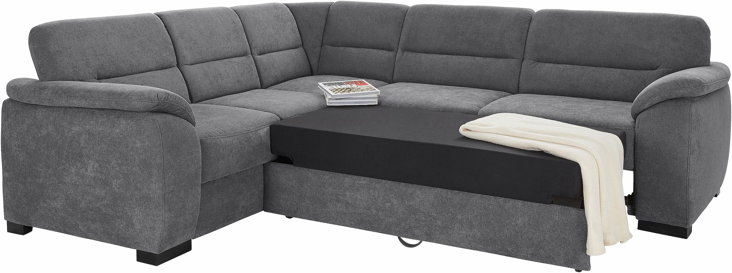 sit&more Ecksofa »Montego L-Form«, wahlweise mit Bettfunktion und Schubkasten