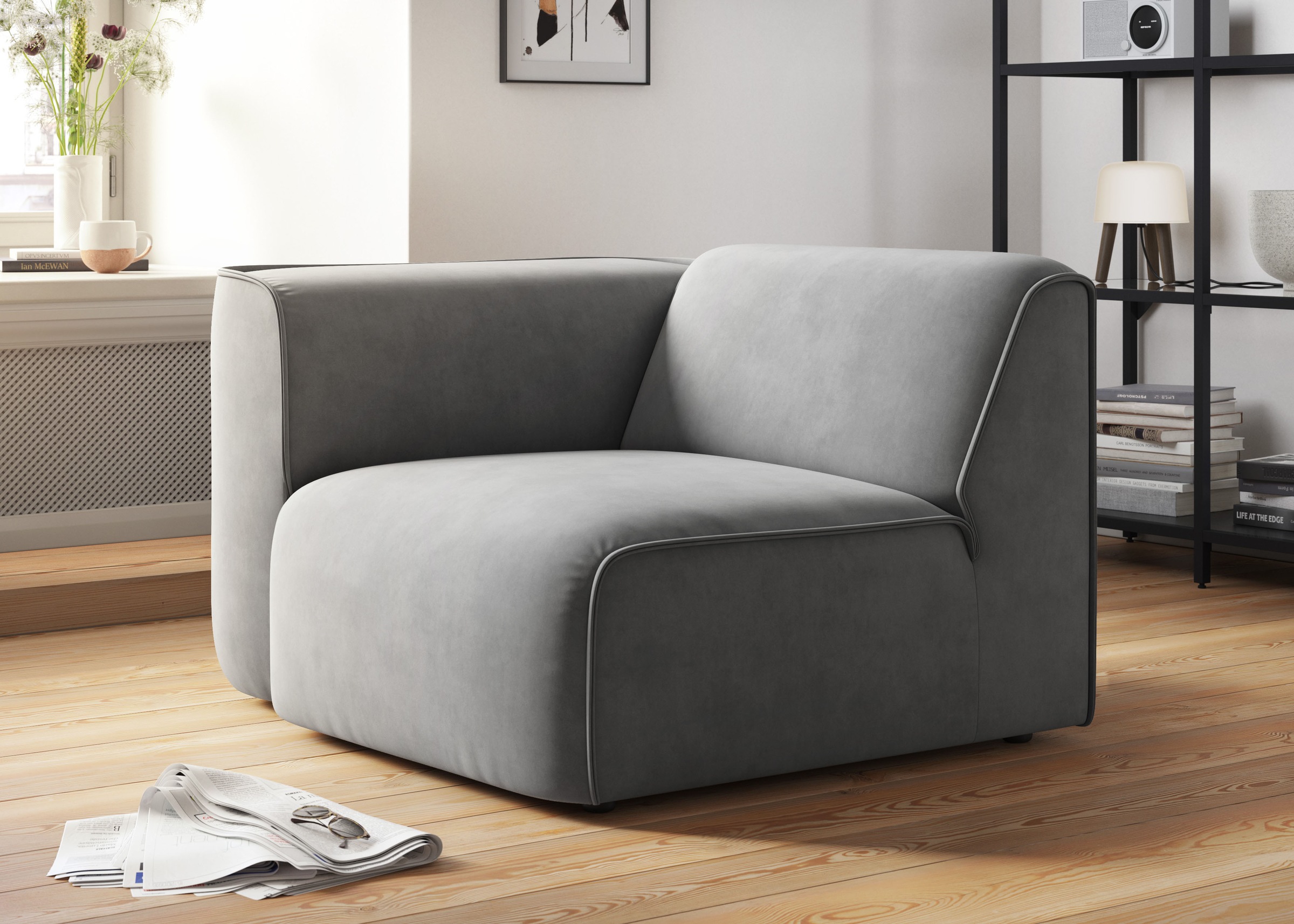RAUM.ID Sessel »Merid Sofa-Eckelement, Maße B/T/H: 109/97/46 cm«, als Modul oder separat verwendbar, für individuelle Zusammenstellung