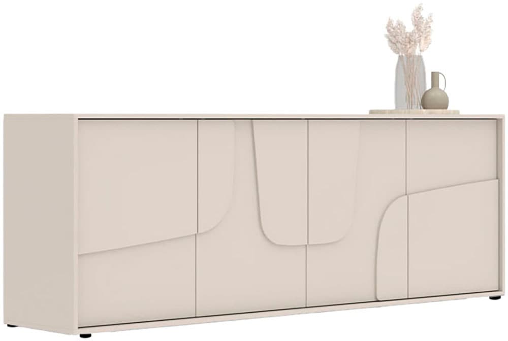 INOSIGN Sideboard »Stone, 205 cm breit, 4  Türen,  Anrichte, Kommode, Stauraumschrank« 3D-Design, Push-to-open, Innenraum großzügig, Füße 14/2 cm wählbar