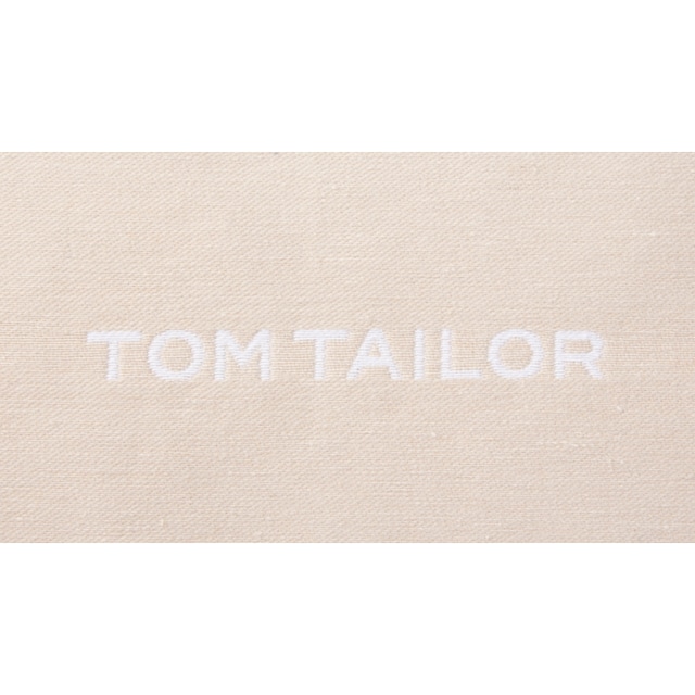 HOME ohne Füllung, Dekokissen TOM Stück bestellen Kissenhülle mit und bequem TAILOR schnell eingewebtem »Logo«, 1 Markenlogo,