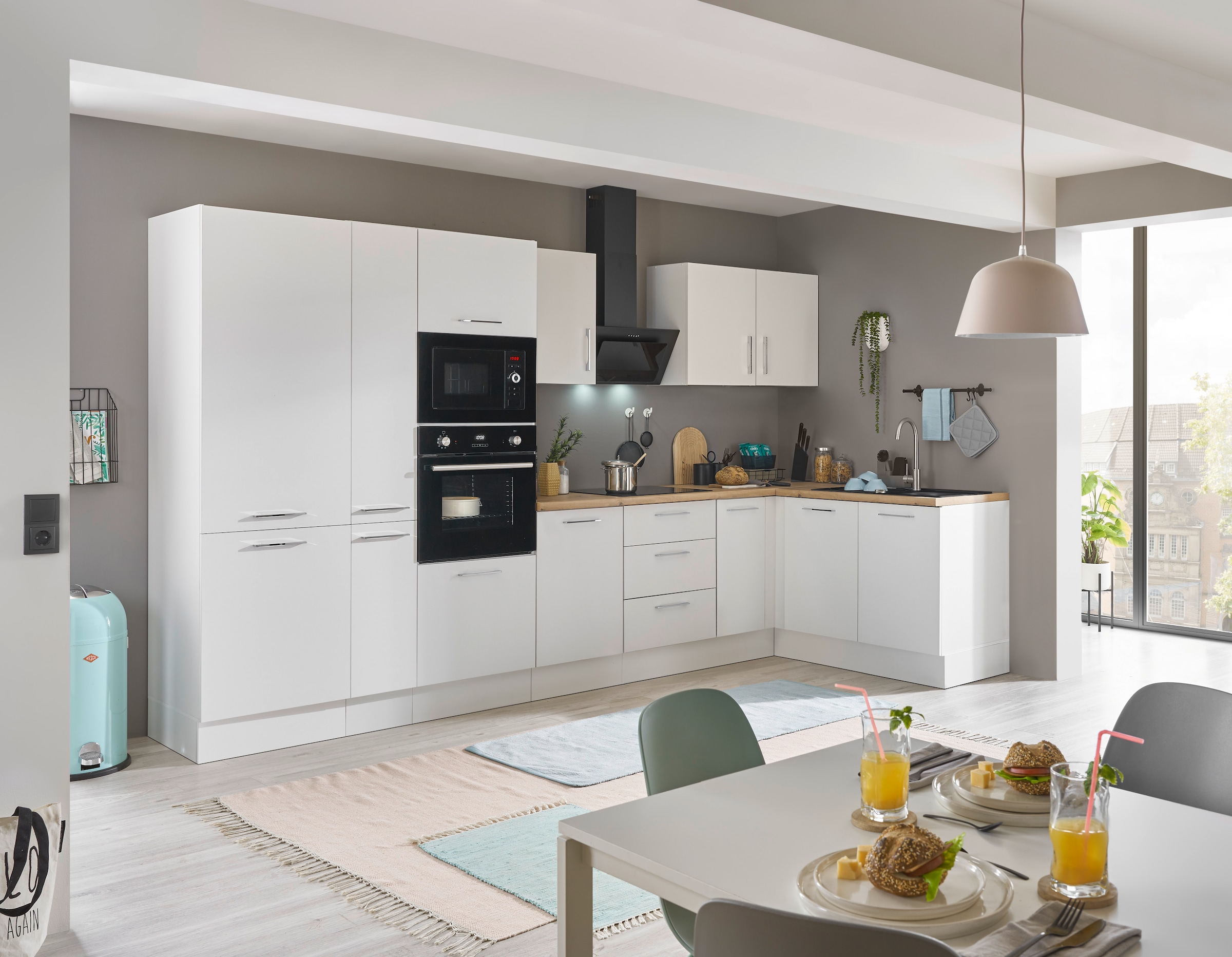BASIC by Balculina Winkelküche »Turin«, Stellbreite 360x175 cm, wahlweise mit E-Geräten