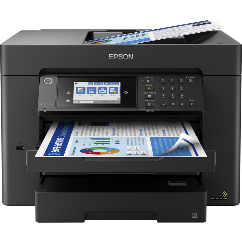 EPSON Multifunktionsdrucker »WorkForce WF-7840DTWF« schwarz Beidseitiger Druck, Display