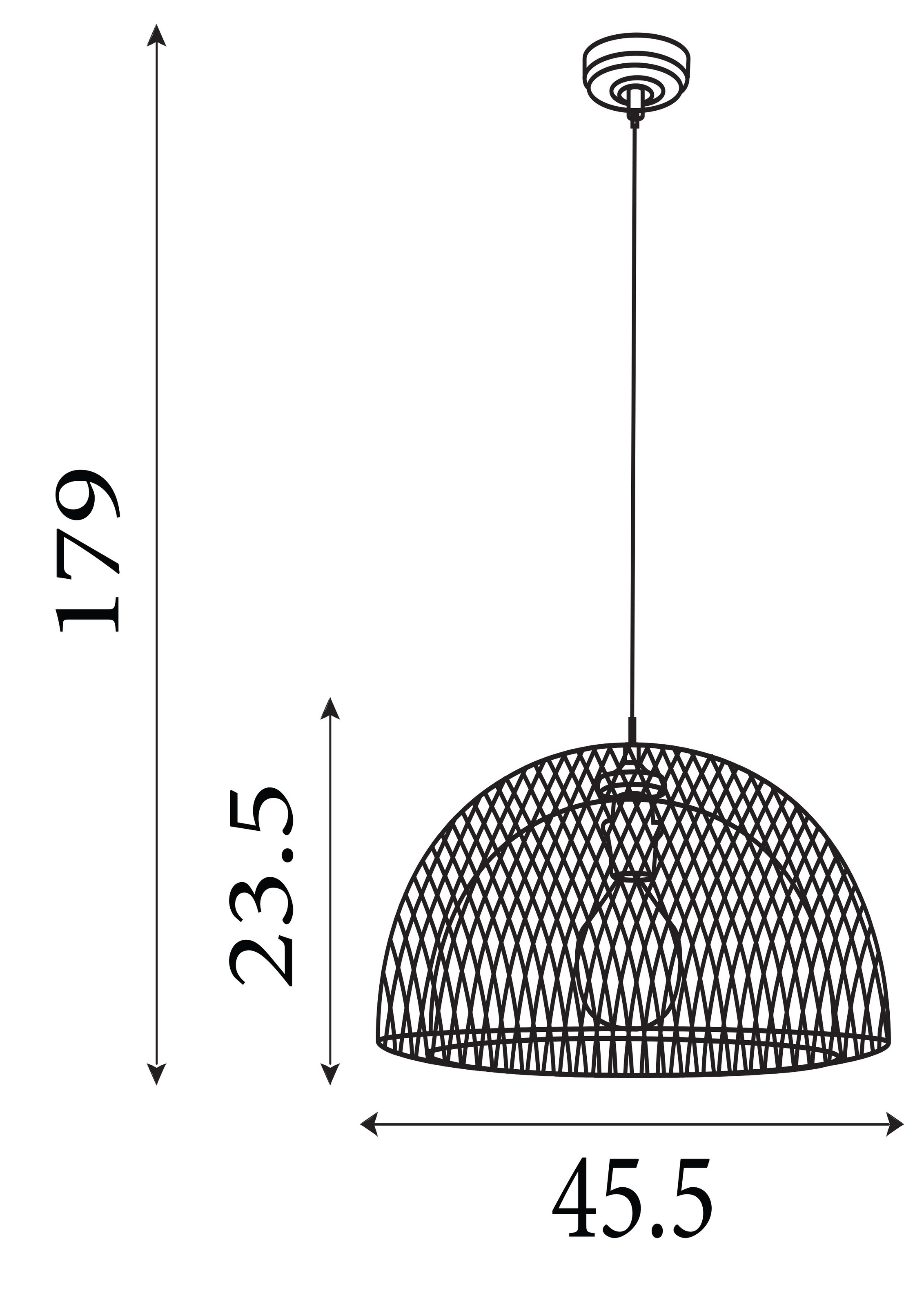 Searchlight Pendelleuchte »Wabenanhänger - Schwarzmetall & Goldgeflecht« E27 1 Stk.