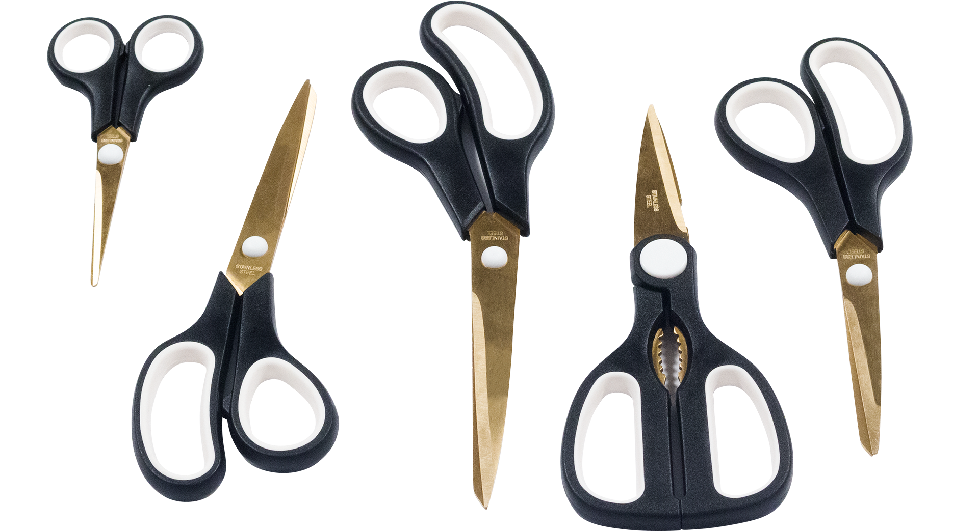 KING Messer-Set »Küchenmesser- und Scherenset »EASY-CUT««, (Set, 11 tlg.), 4 Küchenmesser, 5 Scheren, 1 Schneidebrett, 1 Messerblock