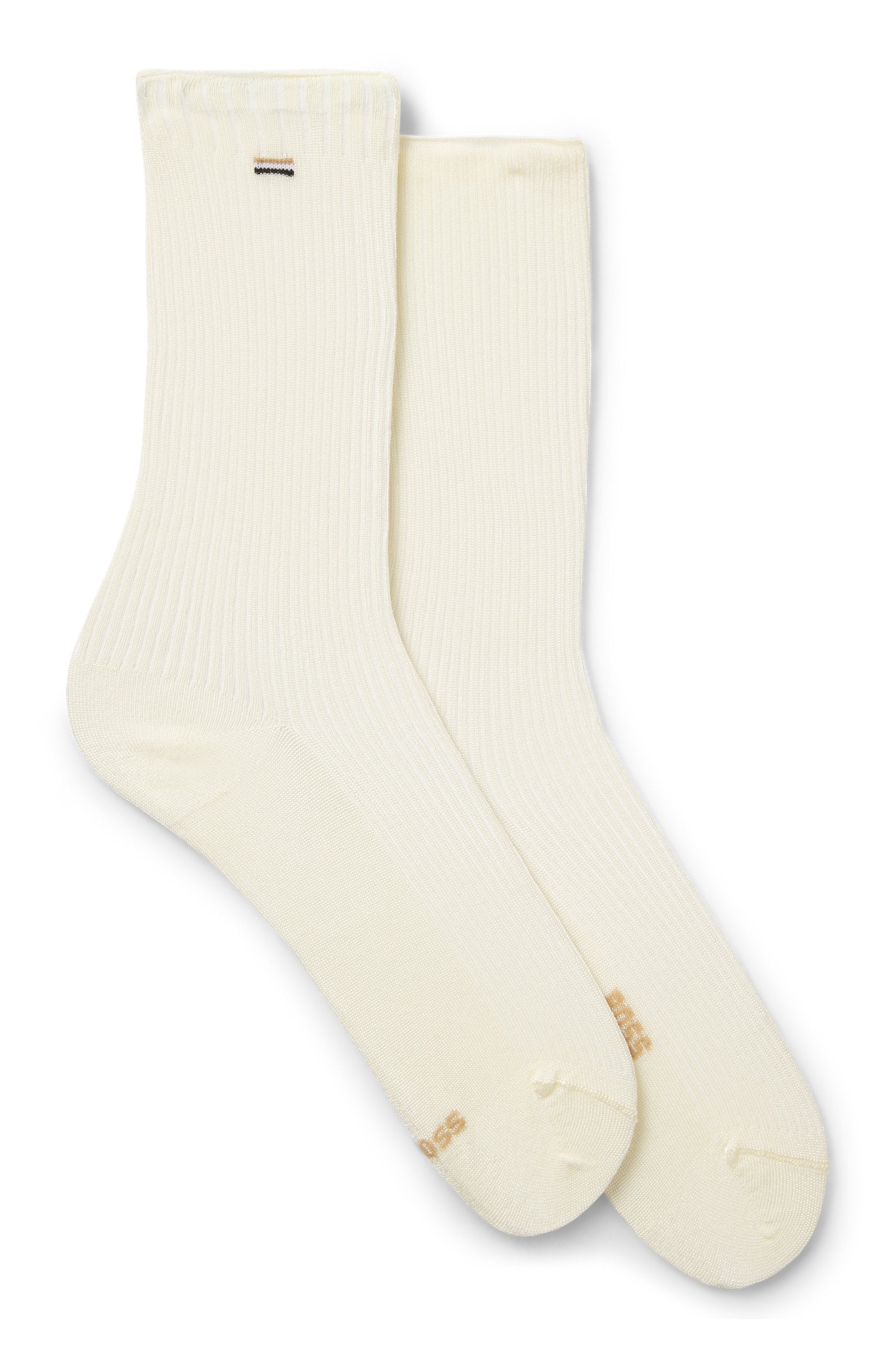 BOSS Feinsocken Packung, 2 Paar tlg. fein gerippt, verstärkte Fersen- und Zehenpartie