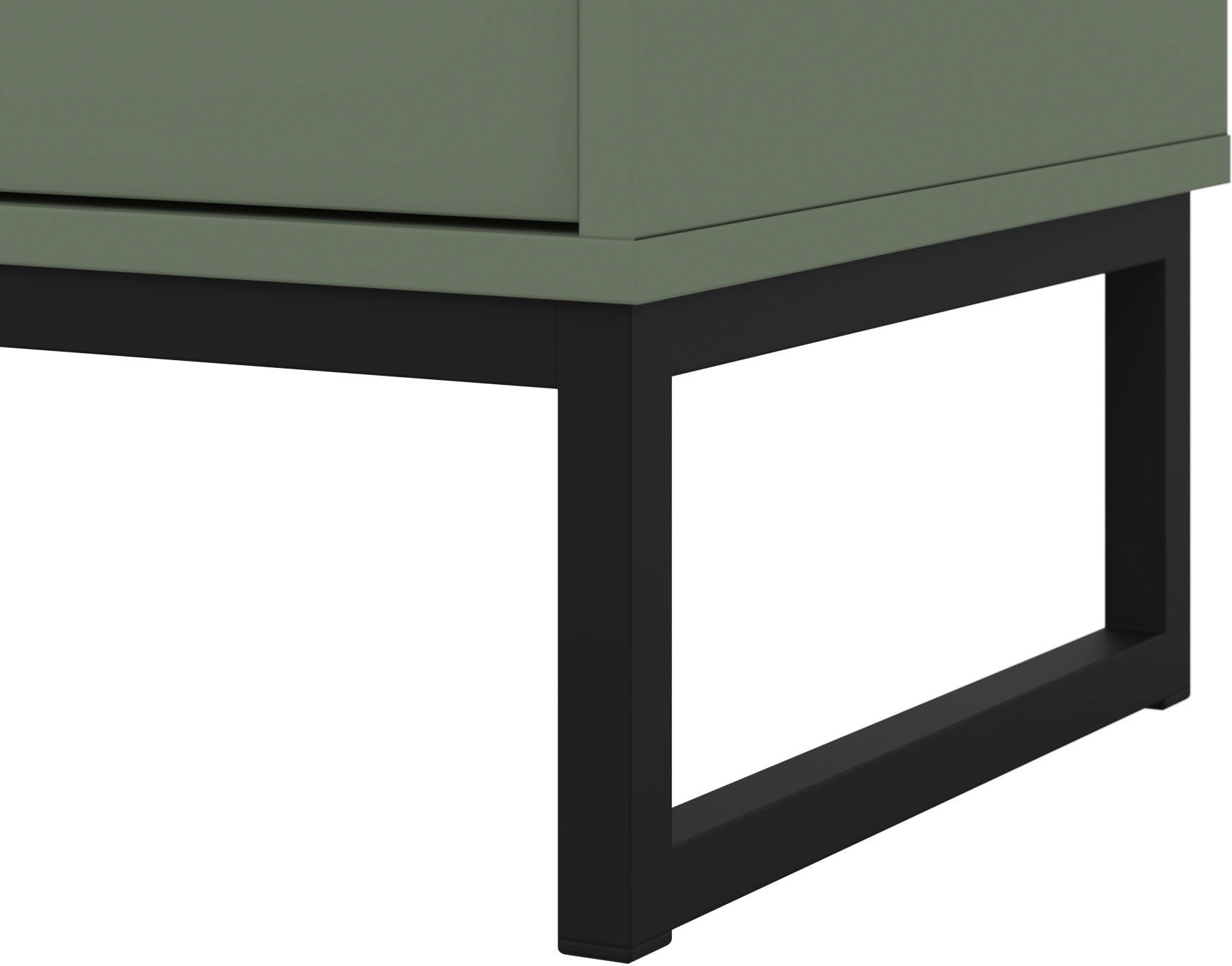 OTTO home Vitrine »Loft, Höhe 180 cm, moderne Standvitrine mit 2 Türen, Metallkufen« Hochschrank mit viel Stauraum, Glastür und verstellbaren Einlegeböden