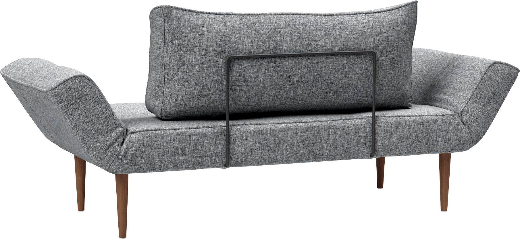 INNOVATION LIVING ™ Schlafsofa »Zeal Designsofa mit verstellbaren Armlehnen«, im Scandinavian Design, Styletto Beine, inklusive Rückenkissen