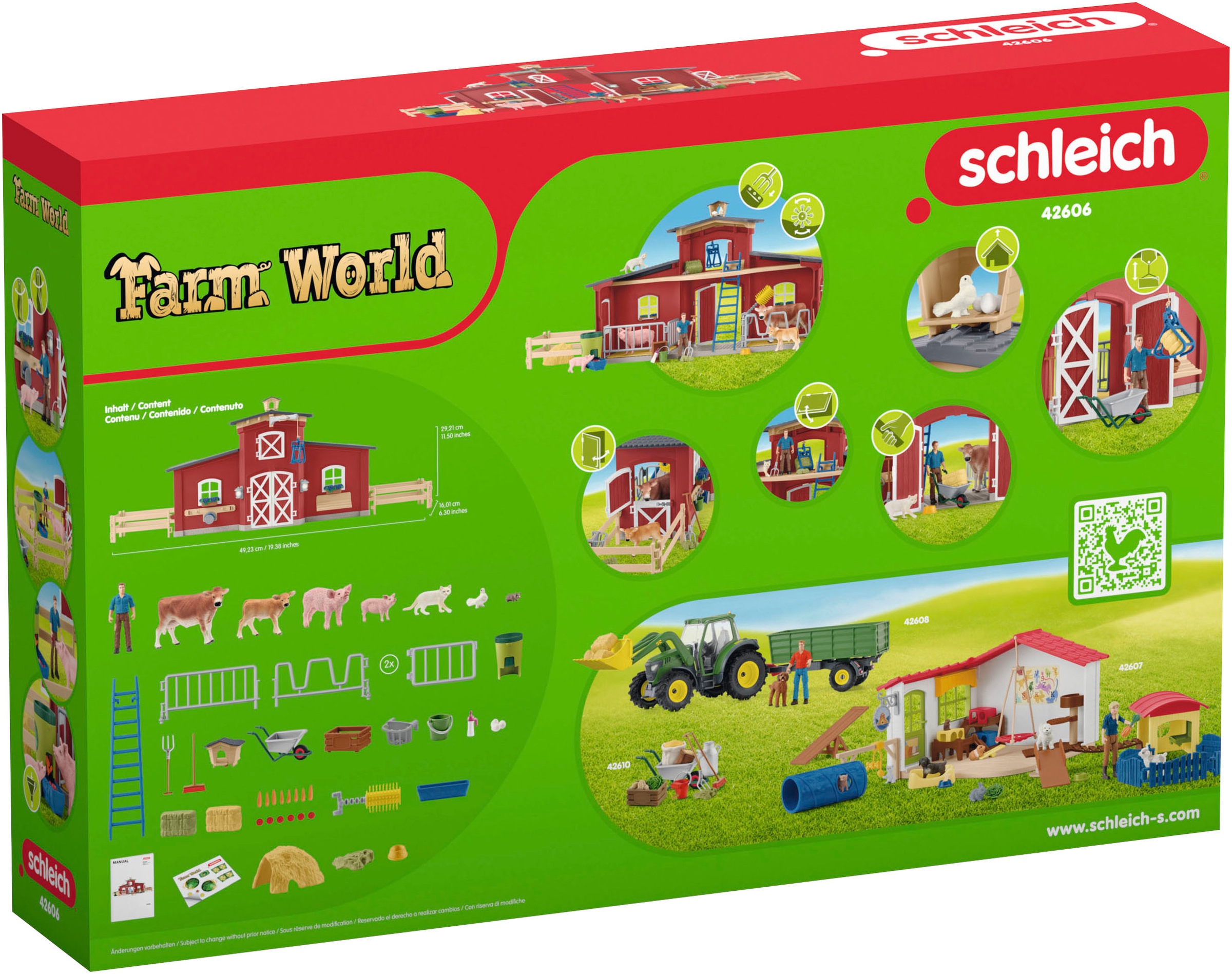 Schleich® Spielwelt »FARM WORLD, Große Farm rot (42606)«, Made in Europe