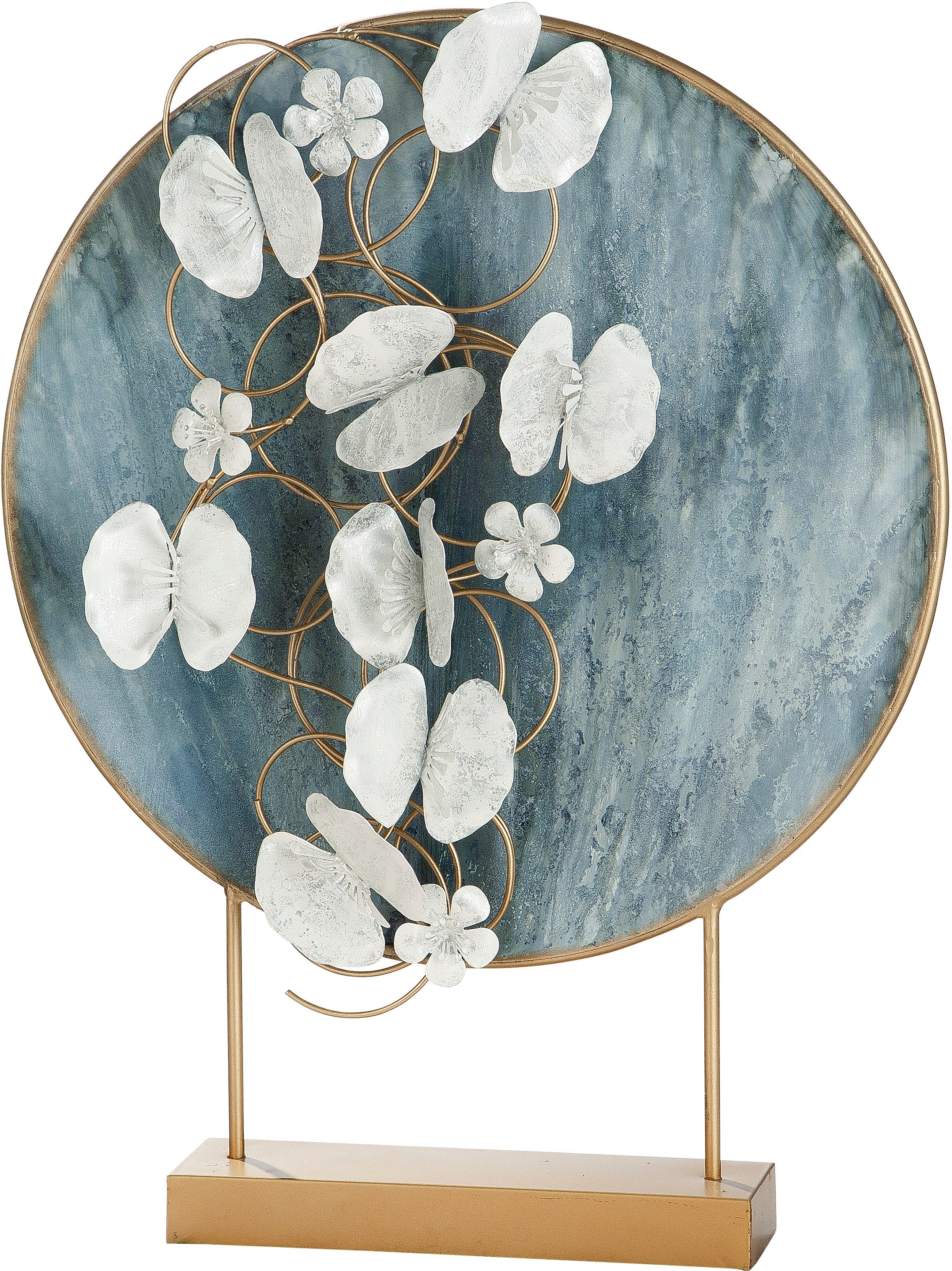 Casablanca by Gilde Dekofigur »Dekoobjekt Blossoms, blau/gold«, Dekoobjekt, günstig online kaufen