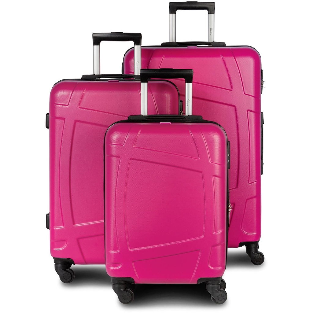 fabrizio® Trolleyset »Globe, Pink«, (3 tlg.)