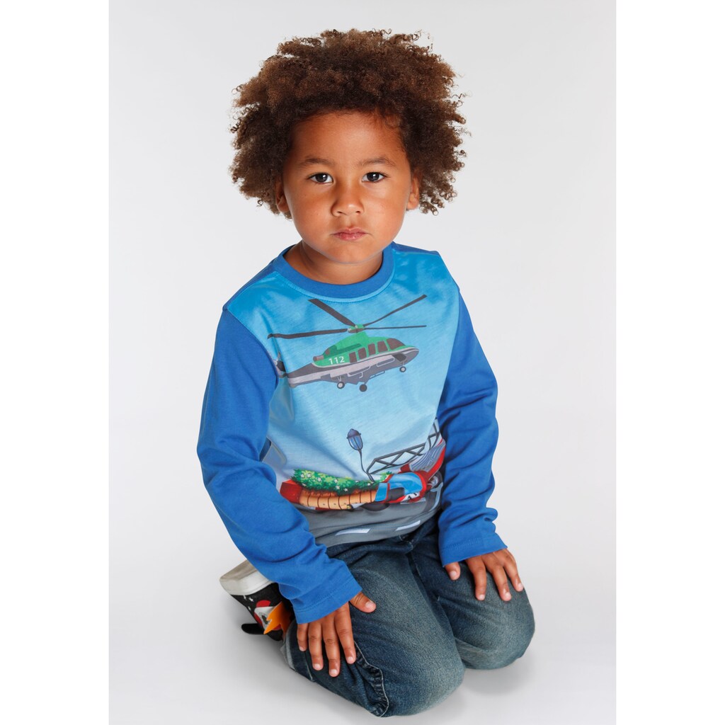 KIDSWORLD Langarmshirt »FEUERWEHR« Fotodruck