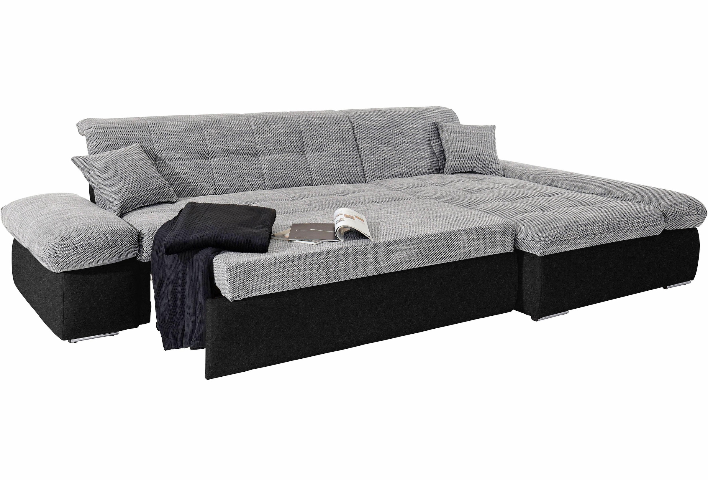 DOMO collection Ecksofa »Moric B/T/H 300/172/80 cm, auch in Cord, L-Form«, XXL-Format, wahlweise auch mit Bettfunktion und Armverstellung