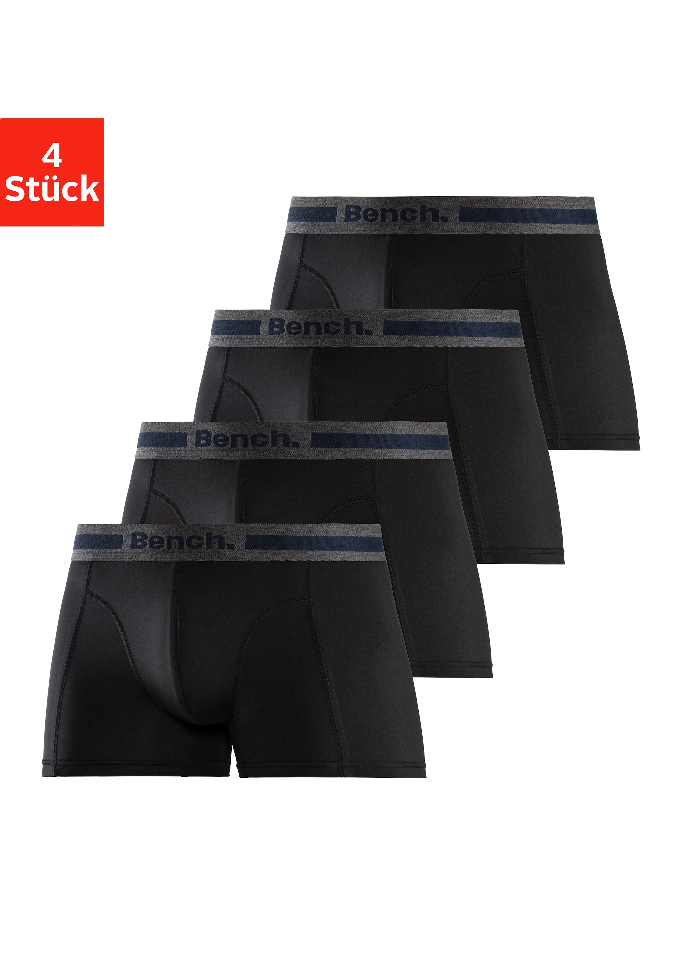 Bench. Boxer »Boxershorts für Herren«, (Packung, 4 St.), mit Overlock-Nähten vorn
