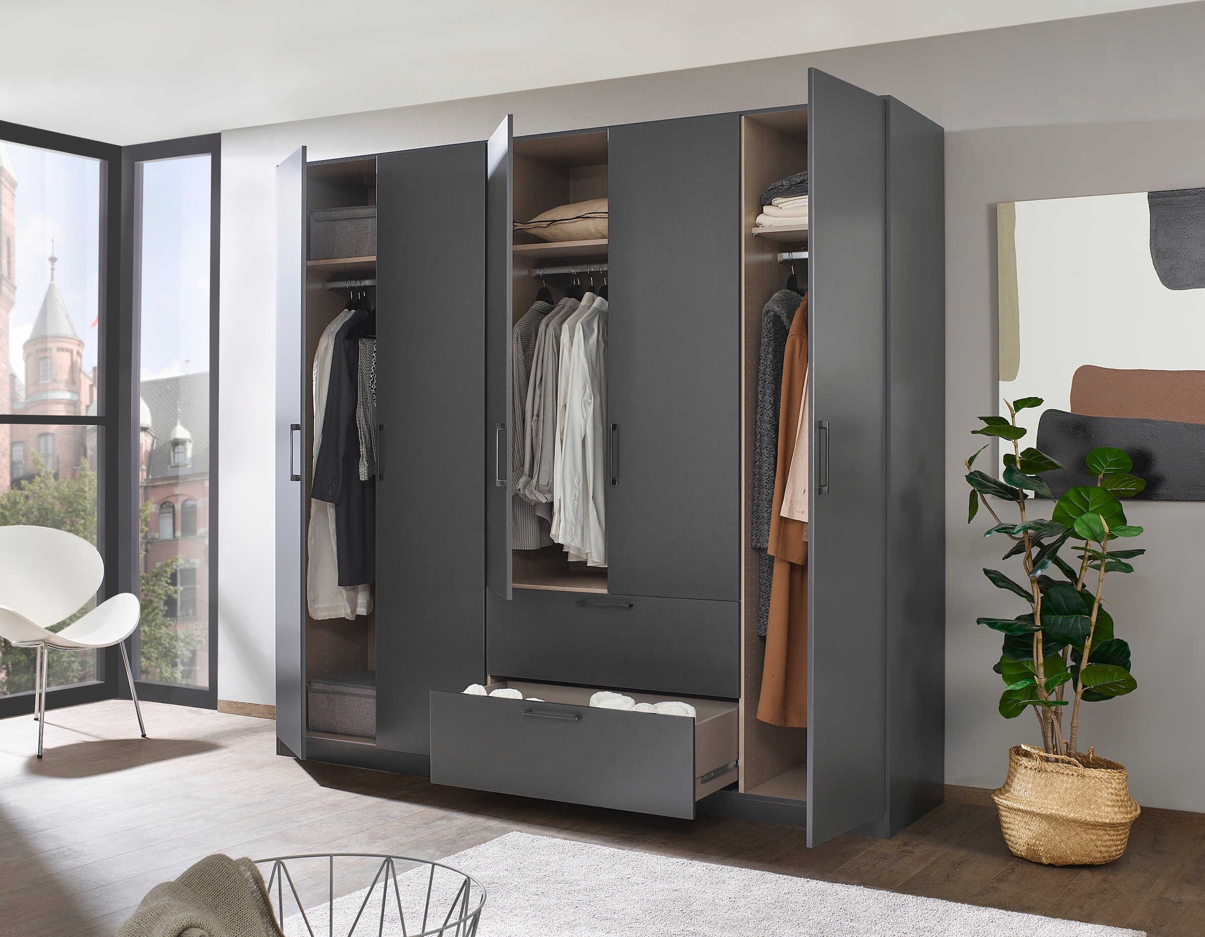 INOSIGN BY RAUCH Kleiderschrank »CHALLENGER«, Drehtürenschrank mit  geräumigen Schubladen MADE IN GERMANY
