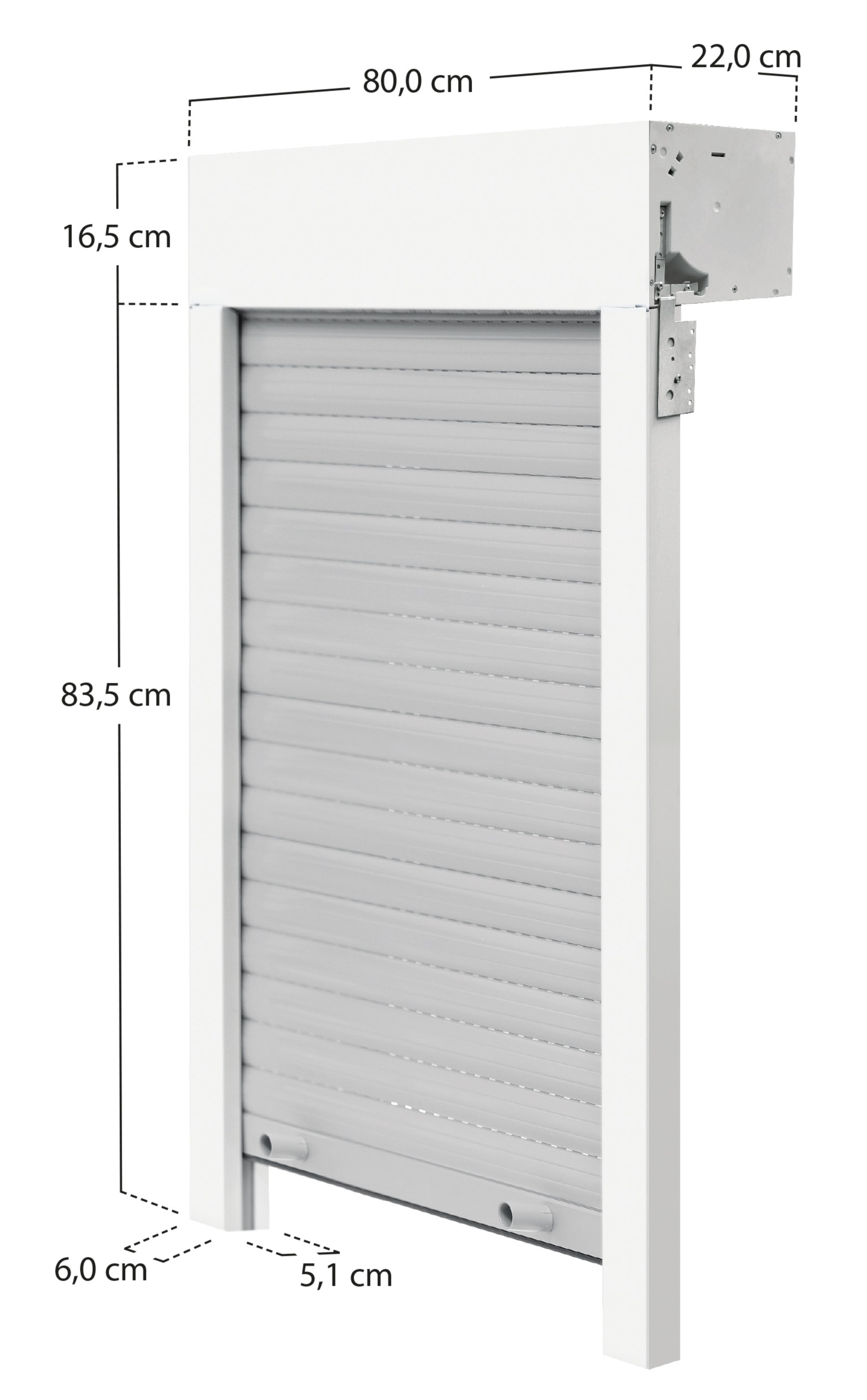SCHELLENBERG Aufsatzrollladen »Set für Fenster, Mini System für 60 mm Stahlrohrwelle«, (Set), PVC Jalousie, in verschiedenen Größen erhältlich, grau
