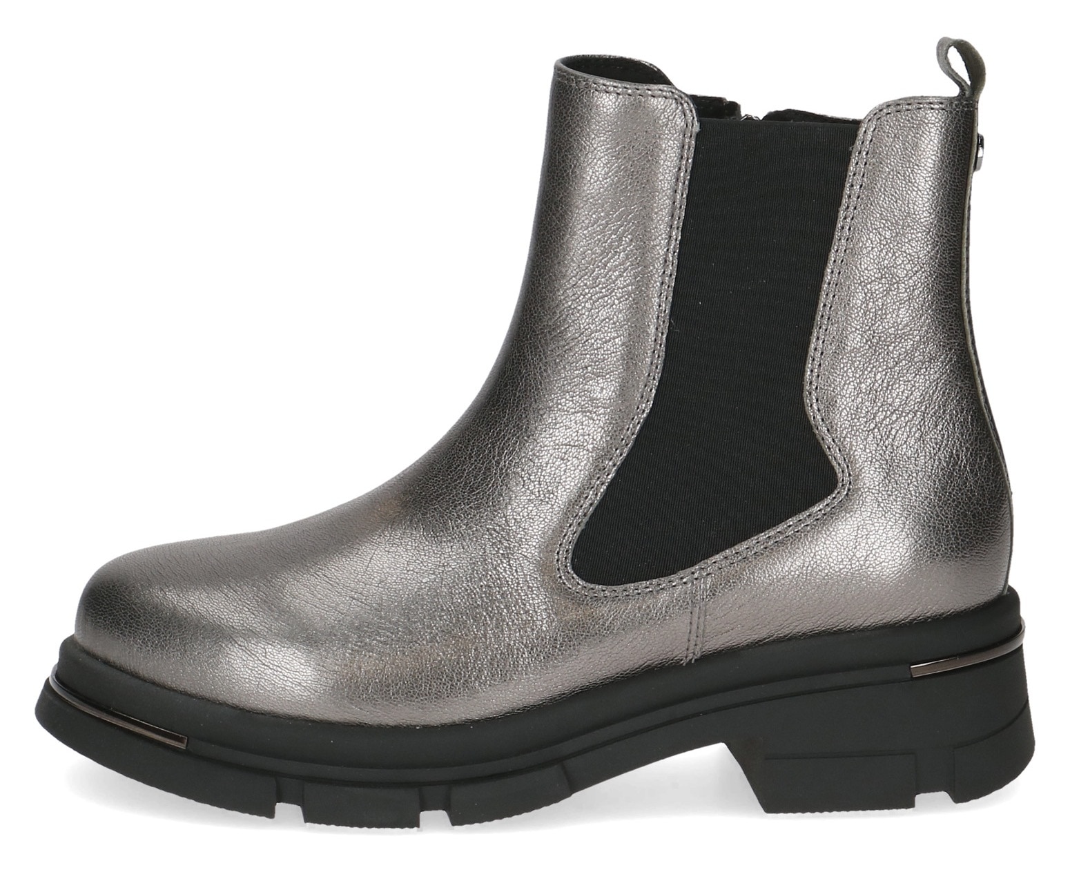 Caprice Chelseaboots, Blockabsatz, Plateau, Stiefelette in auffälliger Metallic-Optik