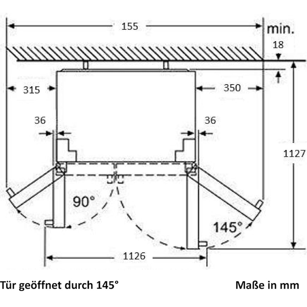 Hanseatic Side-by-Side »HSBS17990DI«, HSBS17990DBK, 176,5 cm hoch, 89,7 cm breit, NoFrost, Schnellkühlfunktion, Urlaubsschaltung, 4 Jahre Garantie