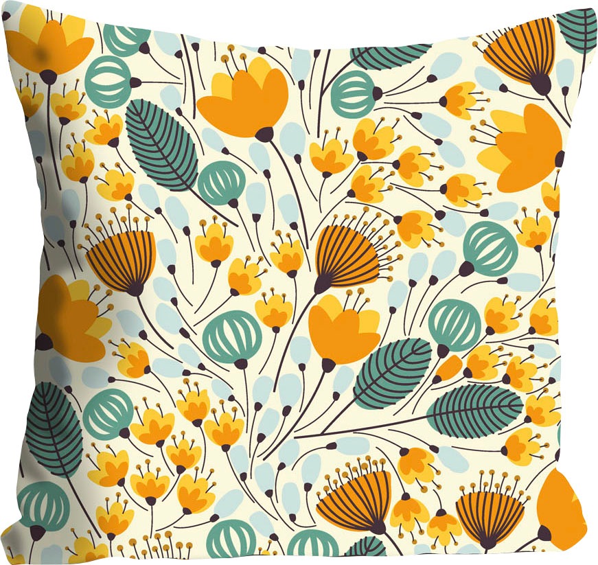 queence Dekokissen "Lasly" mit gelben Blümchen günstig online kaufen