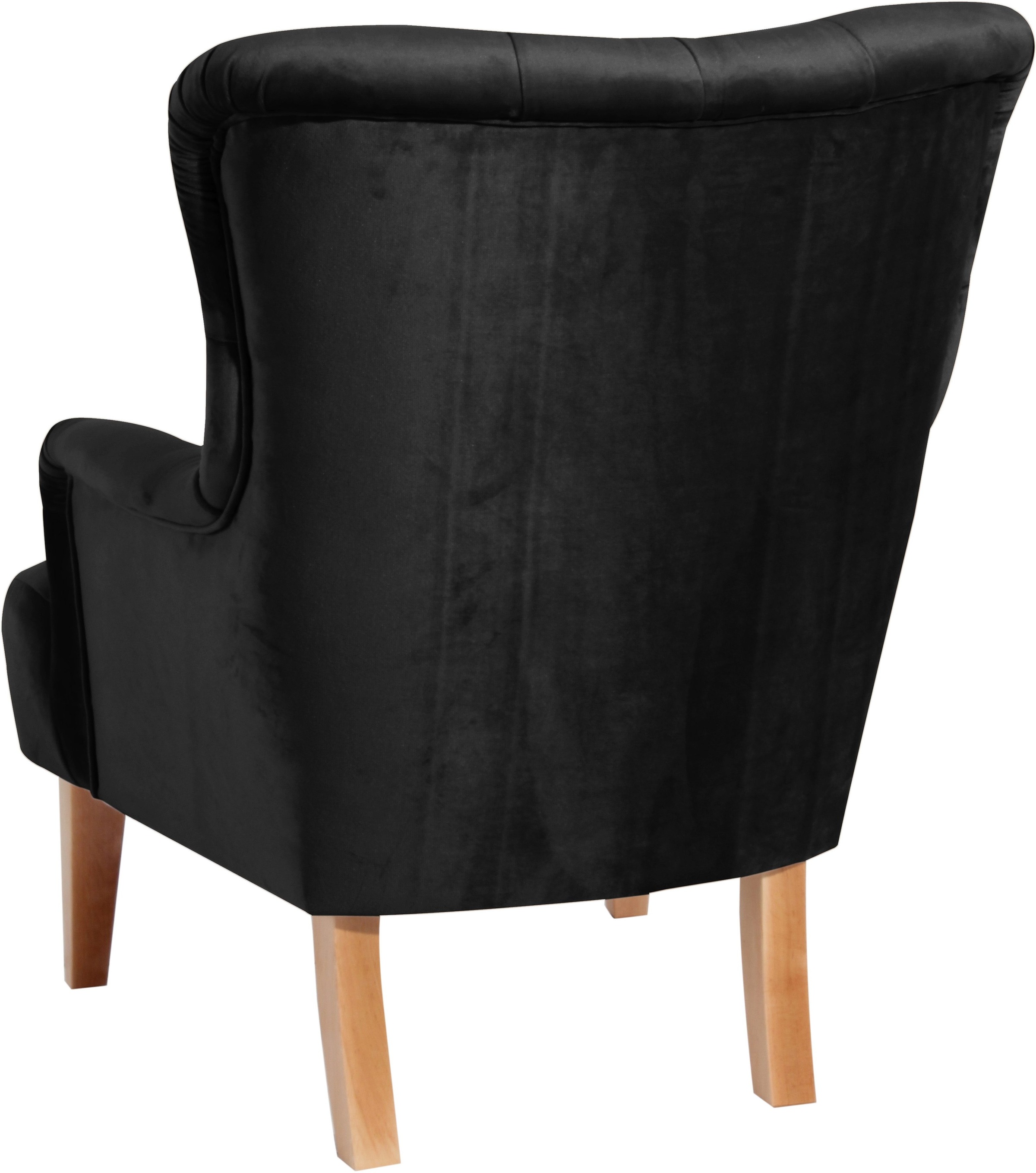 Max Winzer® Chesterfield-Sessel »Bradley, Loungesessel, Chesterfield Optik in aktuellen Farben, bequem«, hohe Rückenlehne mit edler Knopfheftung, Retro und modern, hoher Fuß