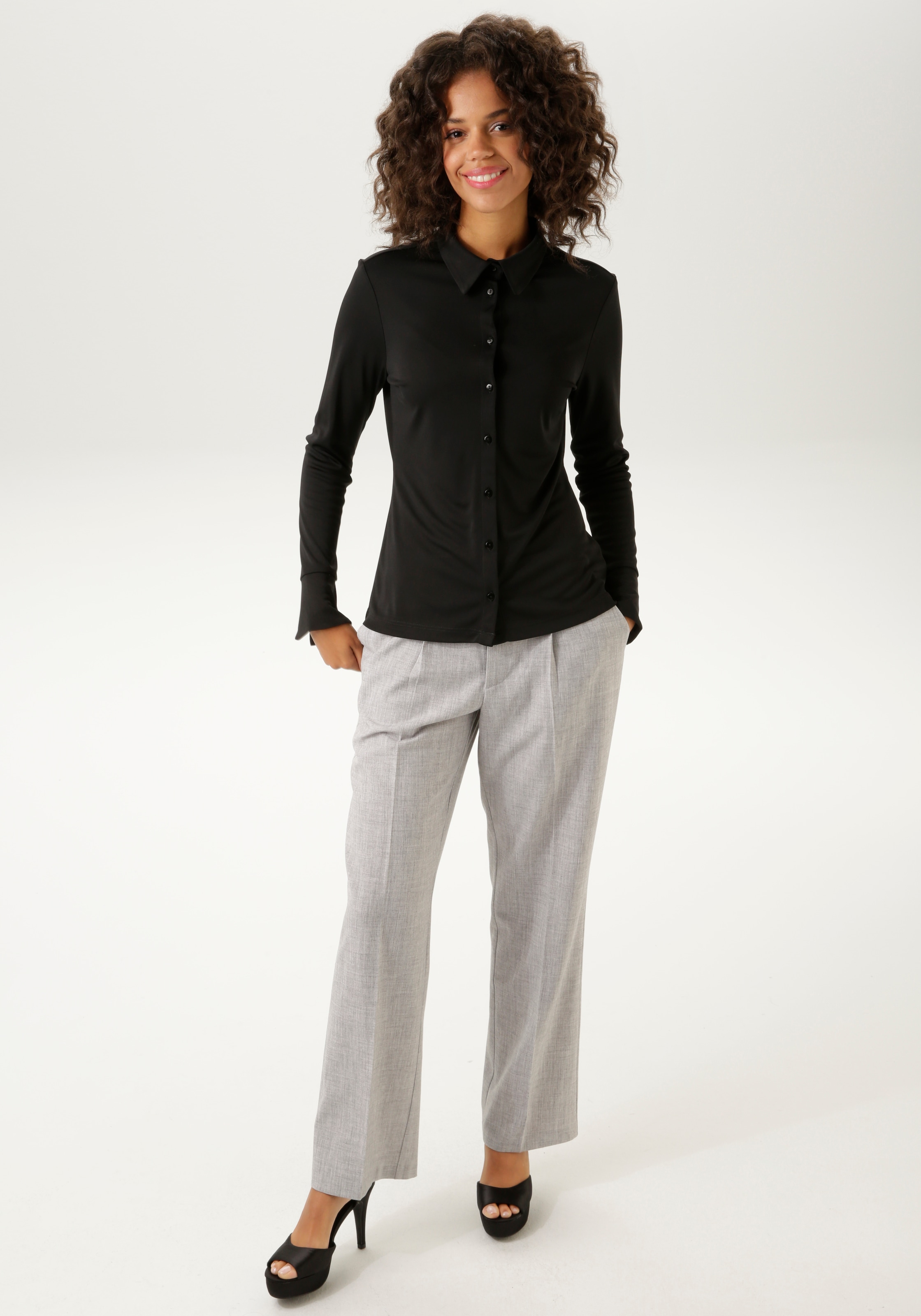 Aniston CASUAL Hemdbluse, bei Jersey-Crepé-Qualität in strukturierter online