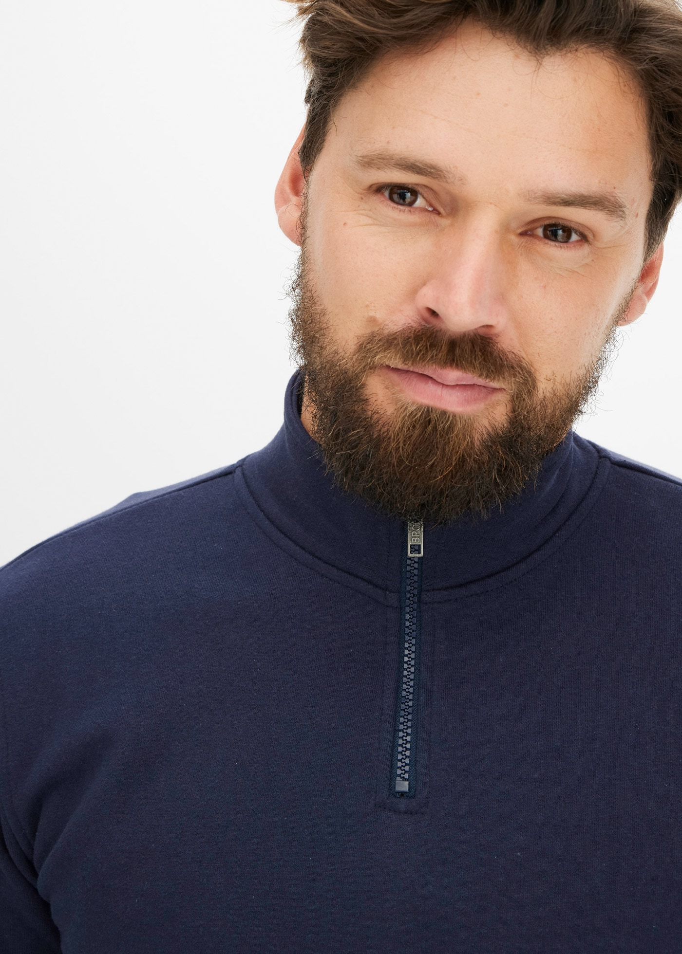 bonprix Sweatshirt »Sweatshirt mit Troyerkragen«, mit Troyerkragen und Reißverschluss
