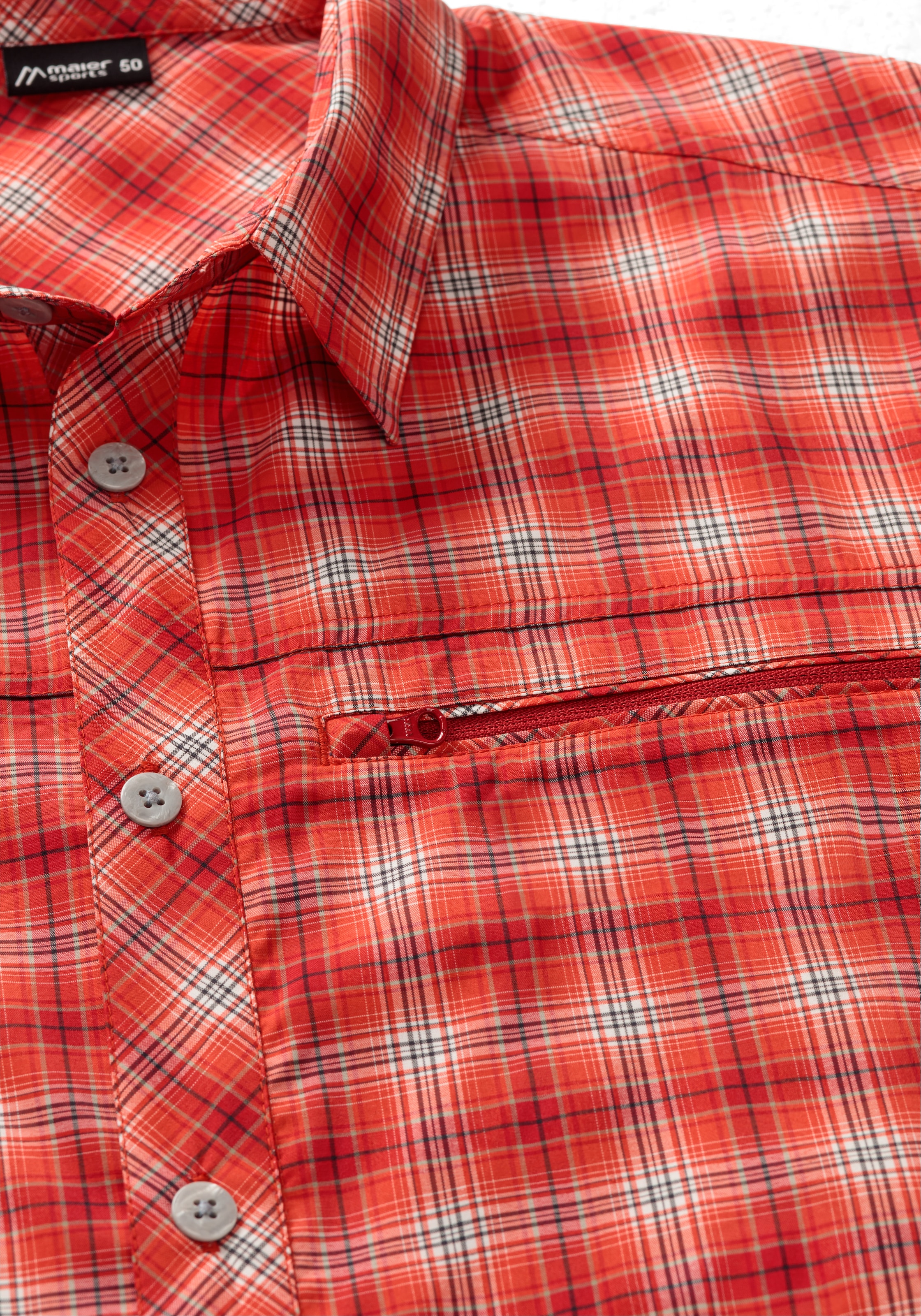 Maier Sports Outdoorhemd »Kasen L/S M« Herren Hemd, langarm Karohemd für Outdoor und Freizeit