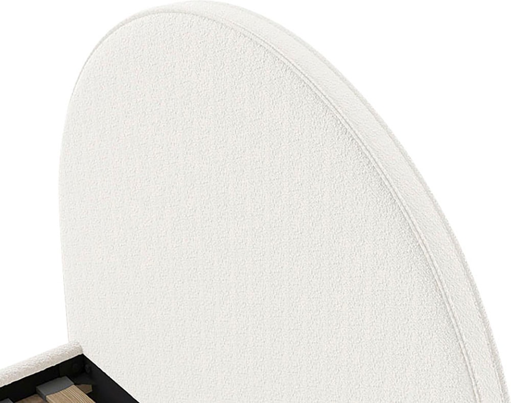 Vipack Polsterbett »MOON«, (Made in Europe), 2 Breiten (90 o. 140 cm), Lattenrost, Bouclé Stoff, wahlw. 4 Farben