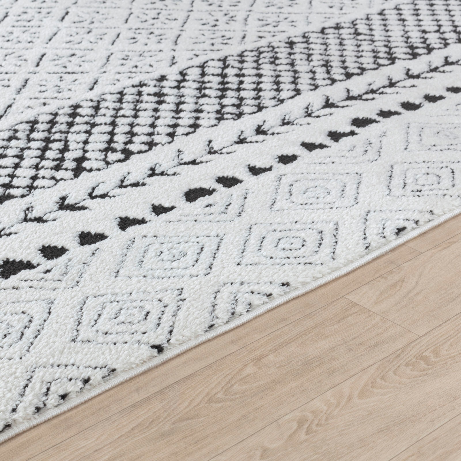 Livabliss Teppich »MONACO«, rechteckig, 14 mm Höhe, Skandinavischer Teppich, Kurzflor Boho-Wohnzimmerteppich