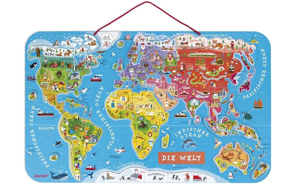 Janod Puzzle »Janod Holz-Puzzle Magnetpuzzle Welt«