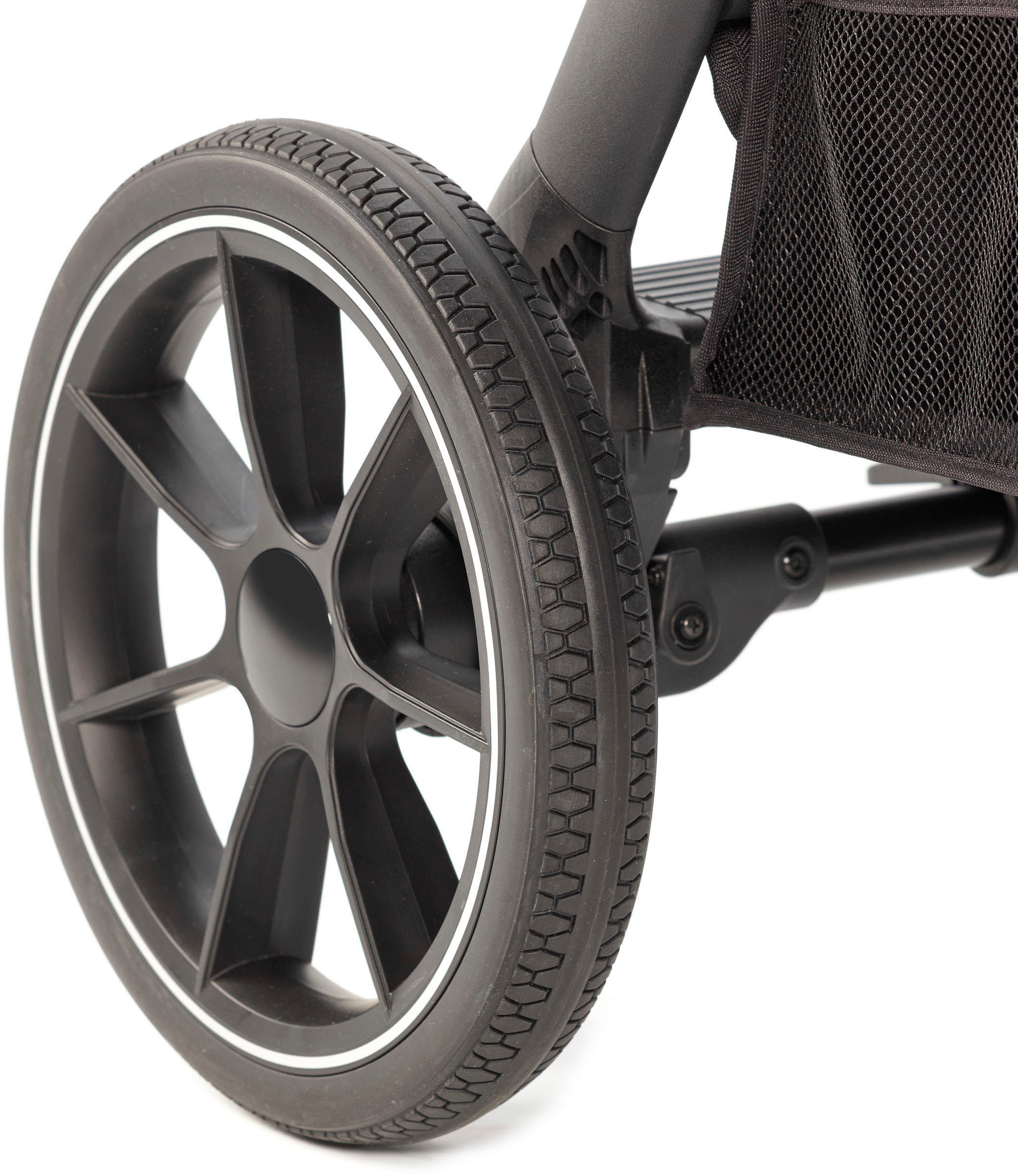 BabyGo Zwillings-Kombikinderwagen »Duo Ultra Set, grau«, inkl. 2 Babyschalen, 2 Isofix Base, Wickeltasche u. 2 Regenhauben