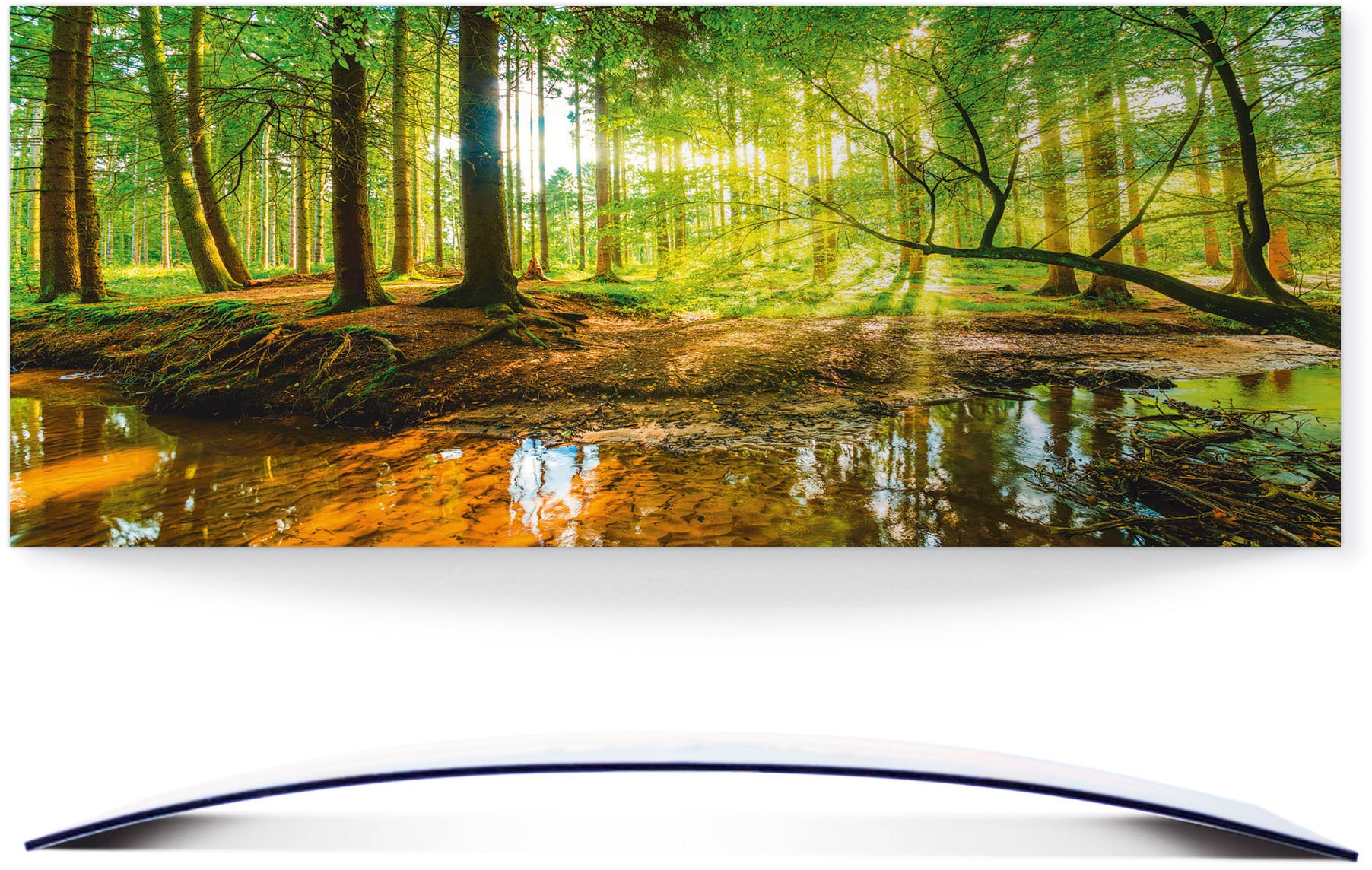 Artland Wandbild "Wald mit Bach", Wald, (1 St.), 3D Optik gebogen günstig online kaufen