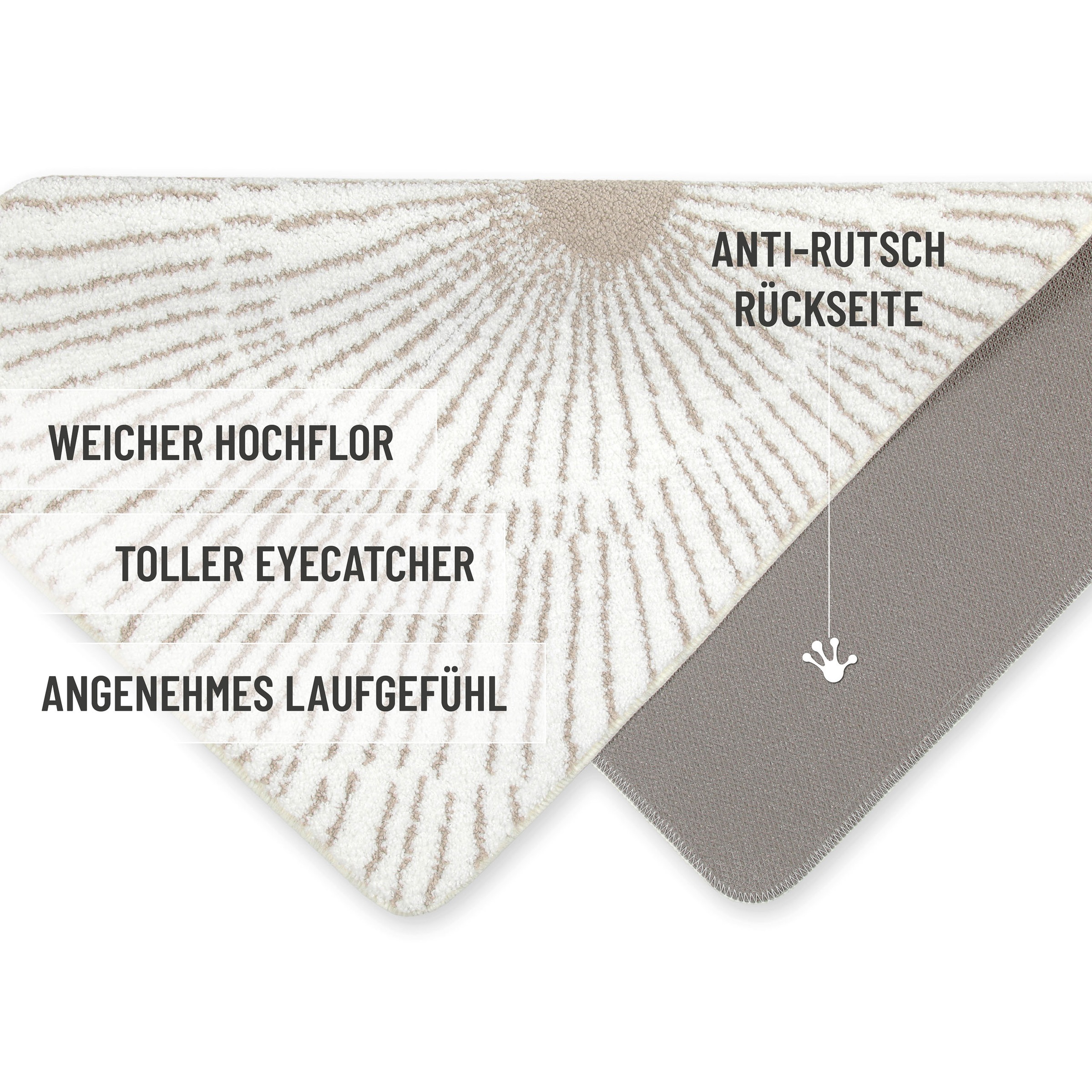Wecon home Basics Badematte »Jasbeer«, waschbar, rutschfest, strapazierfähig, pflegeleicht mit Linien Design