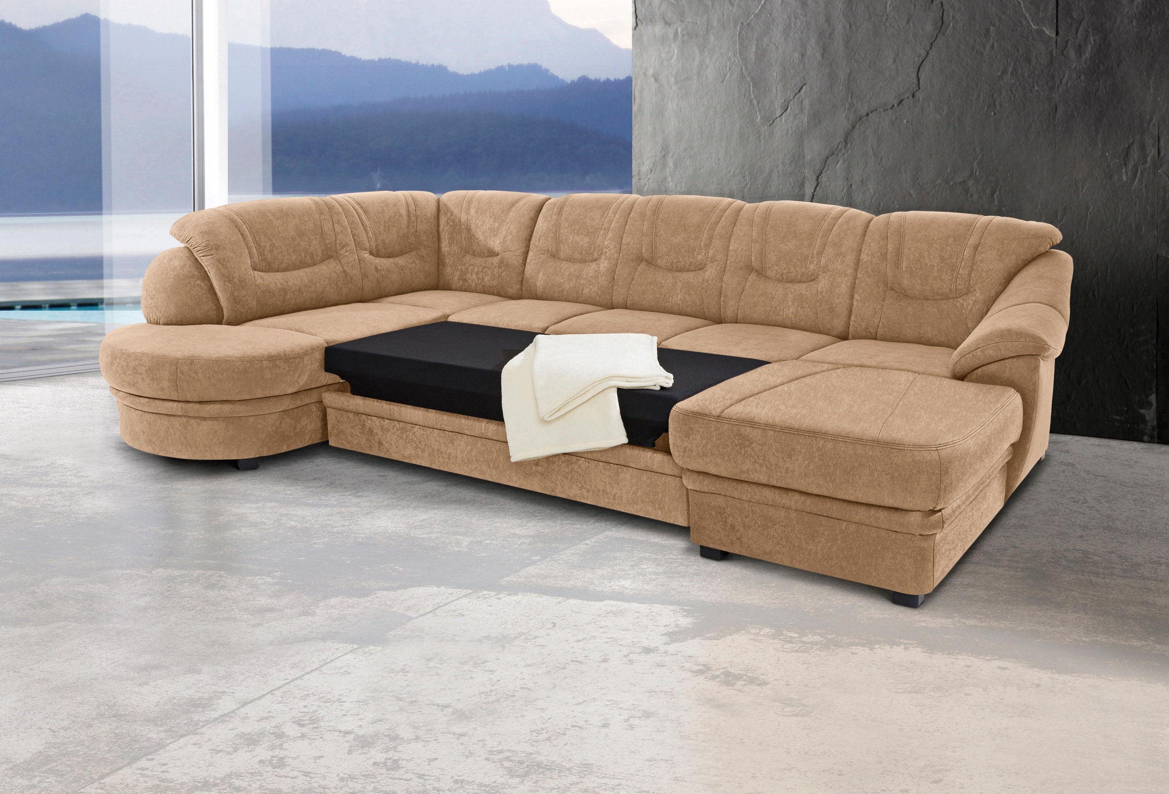 sit&more Wohnlandschaft »Savoni U-Form«, wahlweise mit Bettfunktion