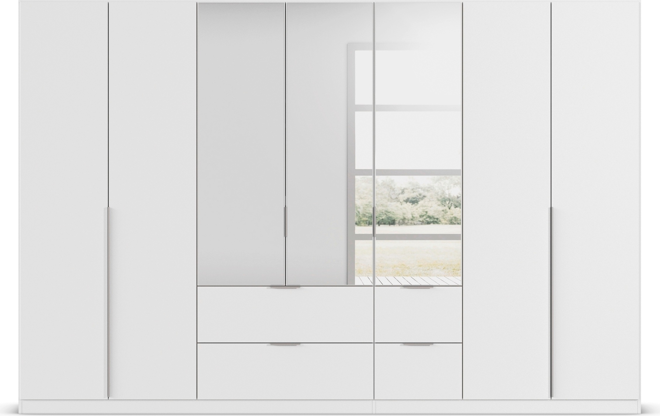 rauch Drehtürenschrank »Kleiderschrank Schrank Garderobe AGORDO mit Dekor- oder Hochglanzfront«, (in zwei Griff-Farben mit Dekor- oder Hochglanzfront), mit Außenschubkästen, in 6 Breiten und 2 Höhen MADE IN GERMANY
