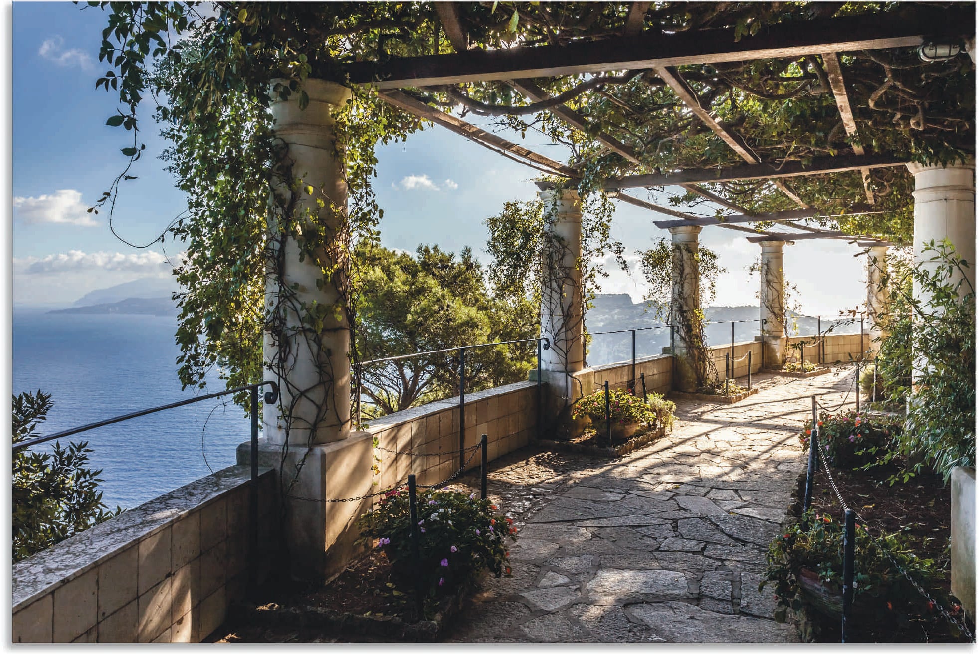 Artland Wandbild "Garten der Villa San Michele auf Capri", Gebäude, (1 St.) günstig online kaufen