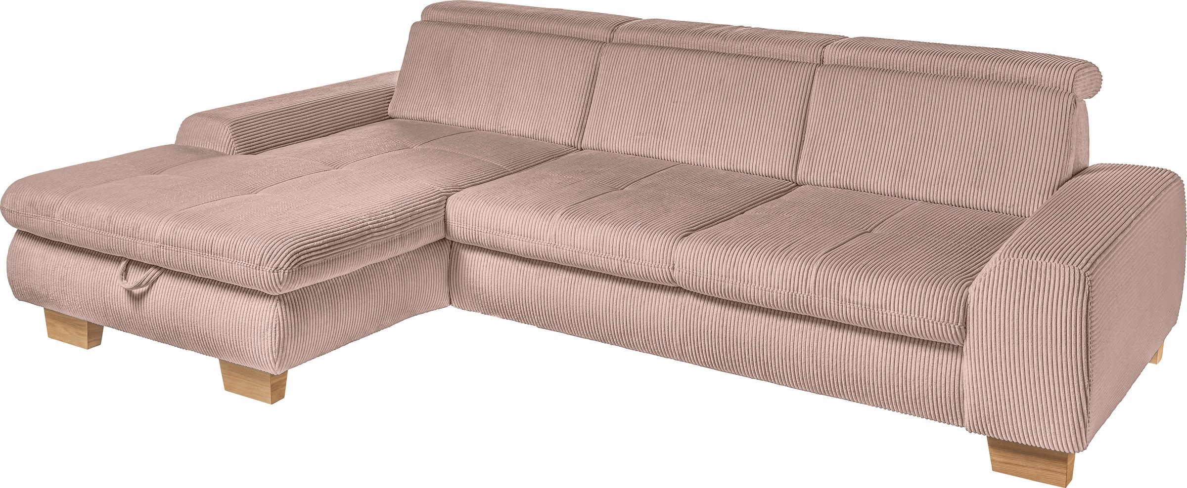 set one by Musterring Ecksofa »SO 3400, Cord, Sitzhöhe 47cm oder 49cm, inkl. Sitztiefenverstellung«, mit Canape und verschiedenen Funktionen, Kaltschaum, B307 x T195 cm