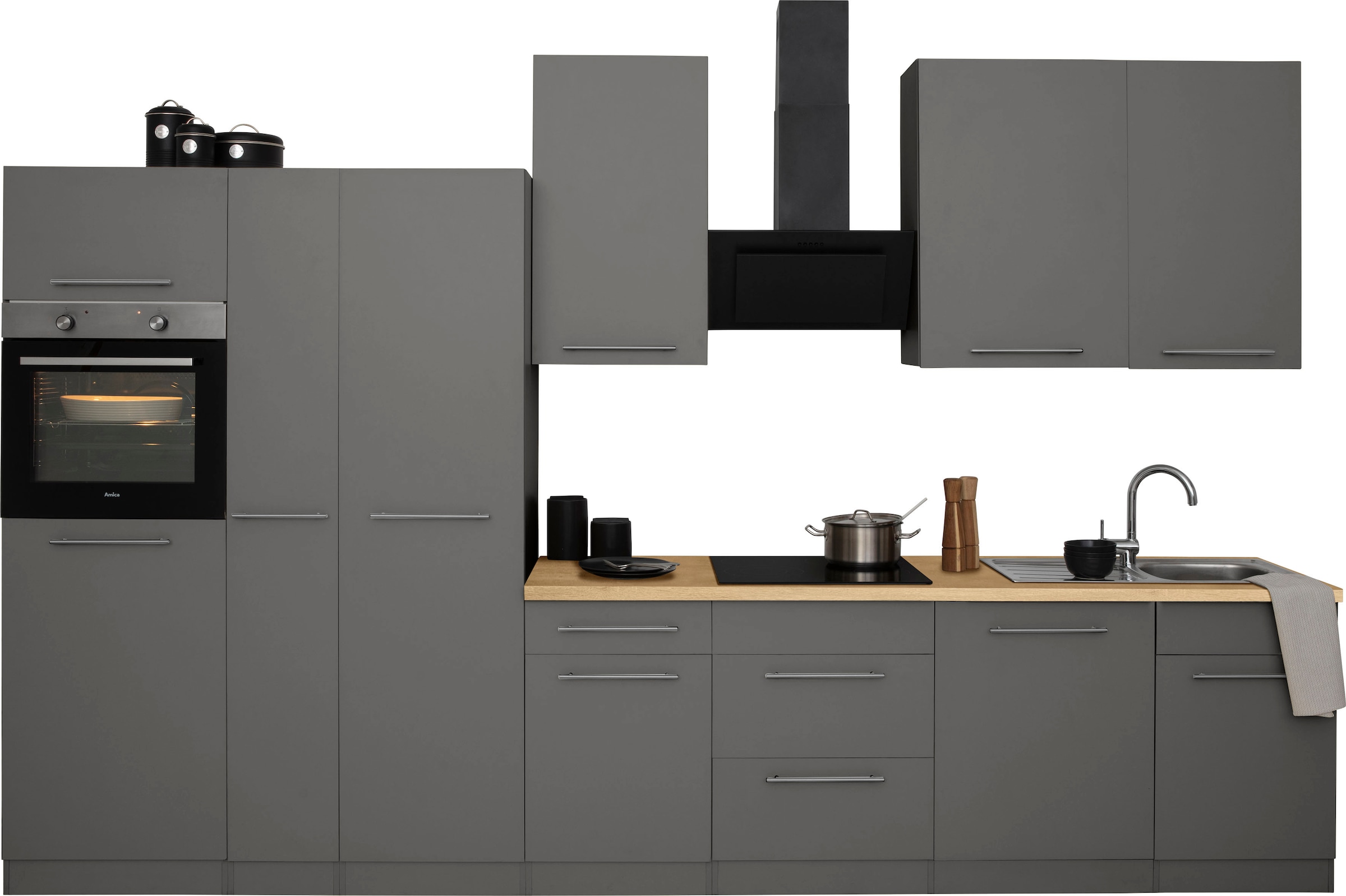 wiho Küchen Küchenzeile »Unna«, mit E-Geräten, Breite 360 cm