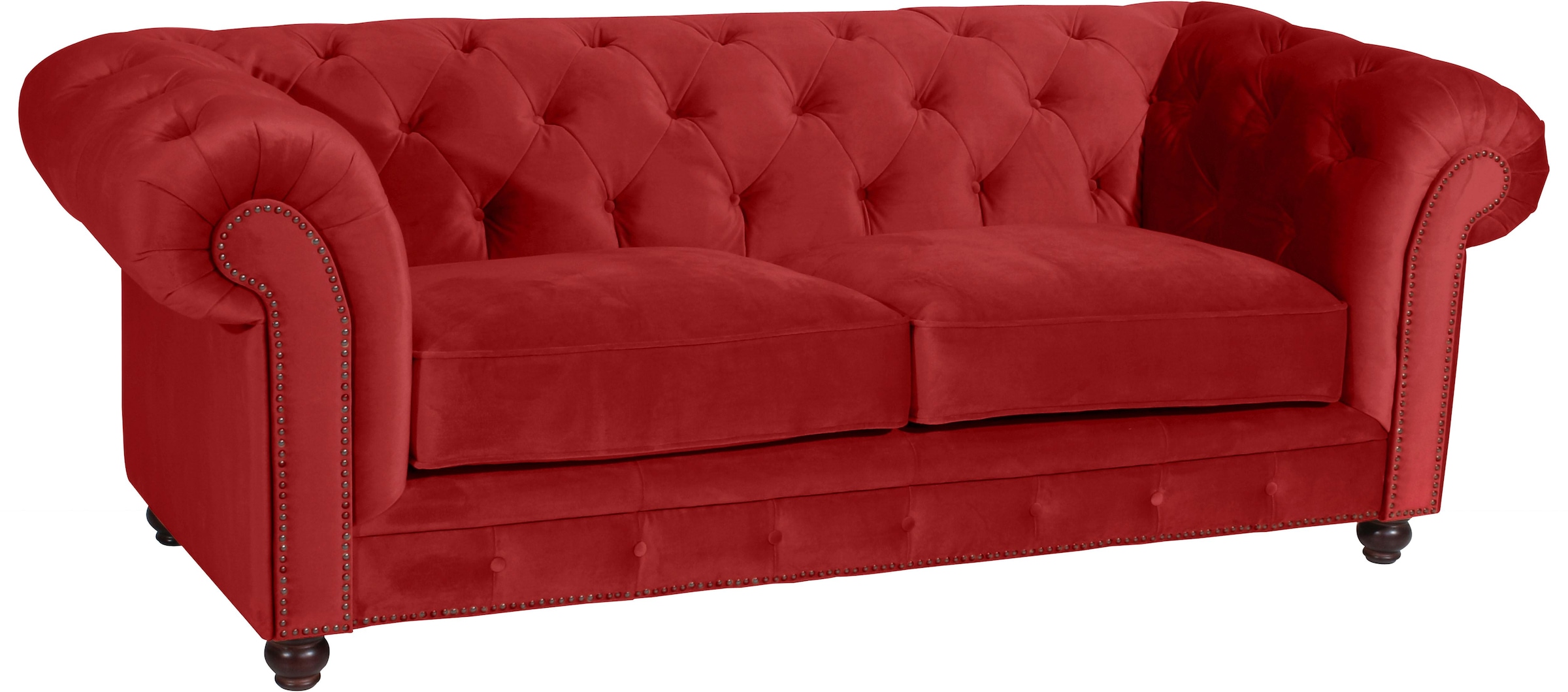 Max Winzer® Chesterfield-Sofa »Old England Sofa 2,5-Sitzer mit edler Knopfheftung, bequem und edel«, hoher Sitzkomfort im Retrolook, Breite 218 cm