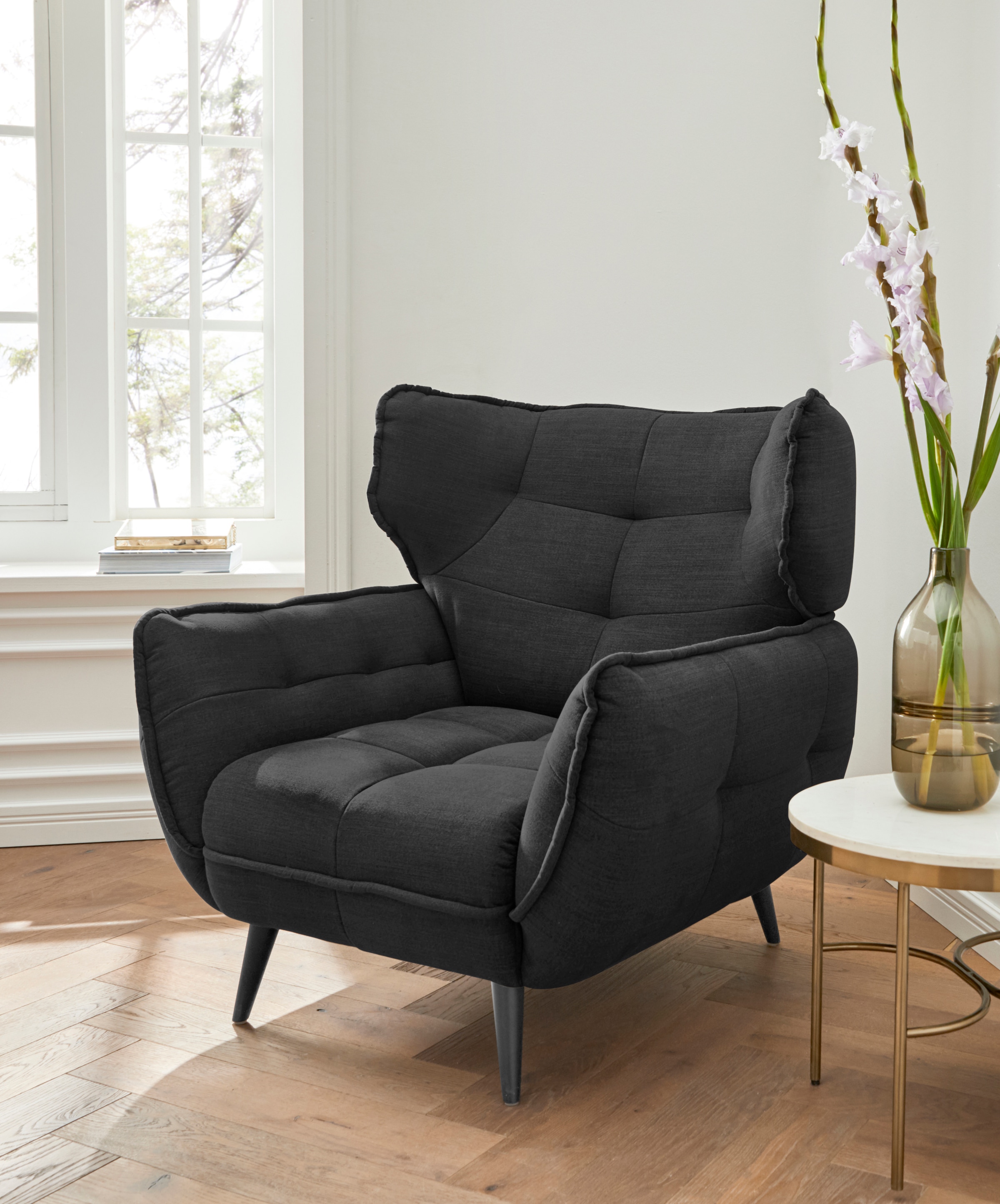 Leonique Sessel »Ariana«, Stylischer Hochlehner bzw. Ohrensessel günstig online kaufen