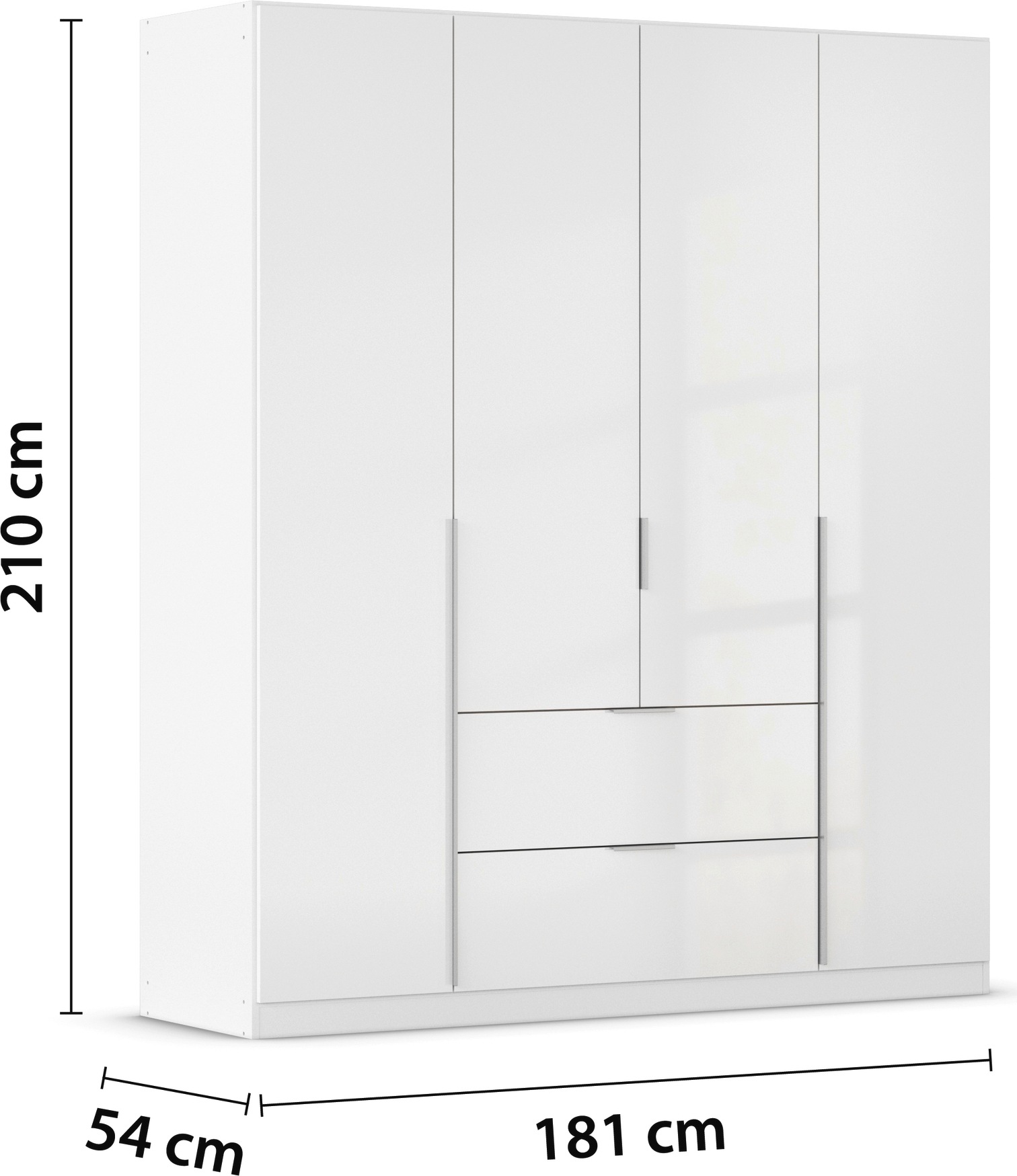 rauch Drehtürenschrank »Kleiderschrank Schrank Garderobe AGORDO mit Dekor- oder Hochglanzfront«, (in zwei Griff-Farben mit Dekor- oder Hochglanzfront), mit Außenschubkästen, in 6 Breiten und 2 Höhen MADE IN GERMANY