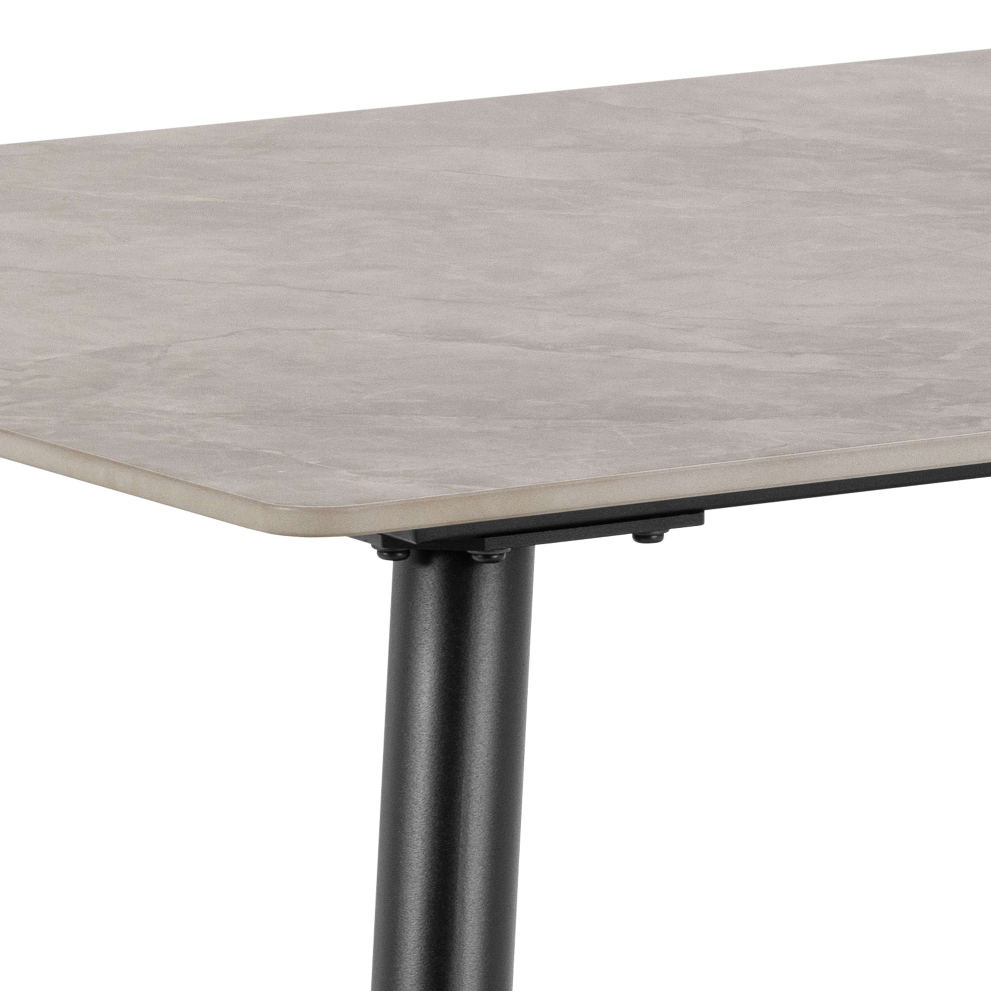 ACTONA GROUP Esszimmer-Set »Essgruppe, Speisetisch mit Stühlen«, (Komplett-Set, 5 St., 1x Tisch + 4x Stühle), Rechteckig Esstisch+4x Stühle, grau keramik, dunkelgrau,140x80x75cm