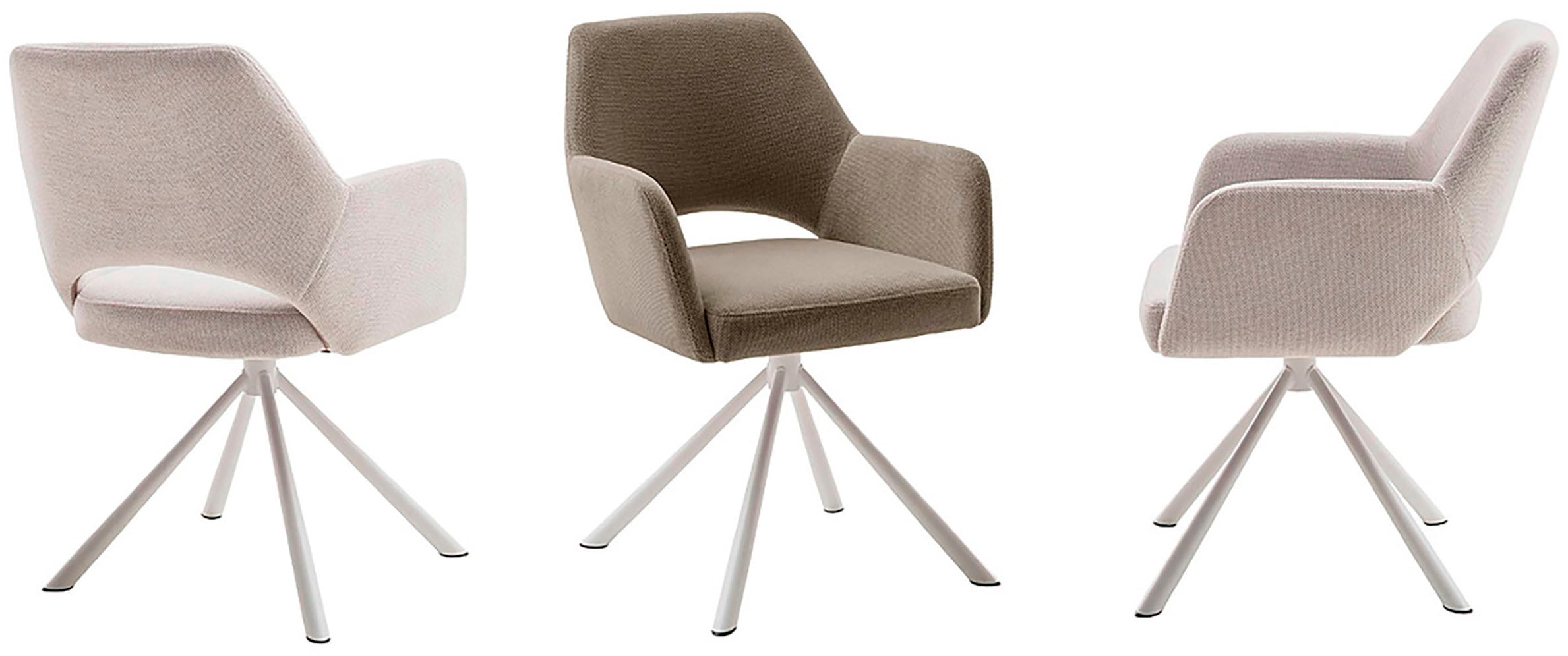 MCA furniture 4-Fußstuhl »BEVERLY«, (Set), 2 St., Chenilleoptik, Esszimmerstuhl,Chenilleoptik,360°drehbar,Sitzhöhe 49cm,belastbar 120kg