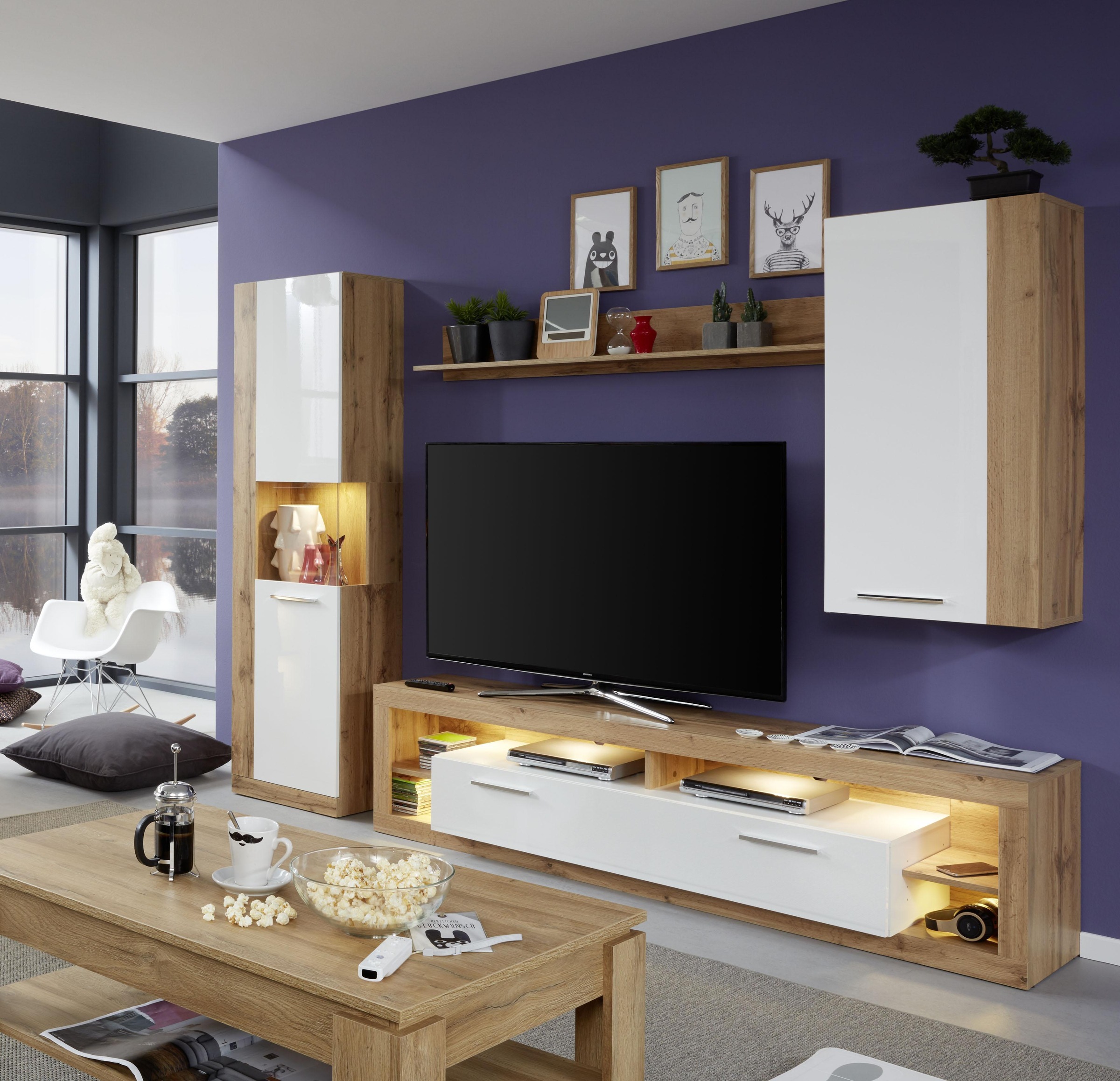 INOSIGN Hängevitrine »Gwendolyn«, Hängeschrank fürs Wohnzimmer mit 3 Fächern - (B/T/H) 52/31/103 cm