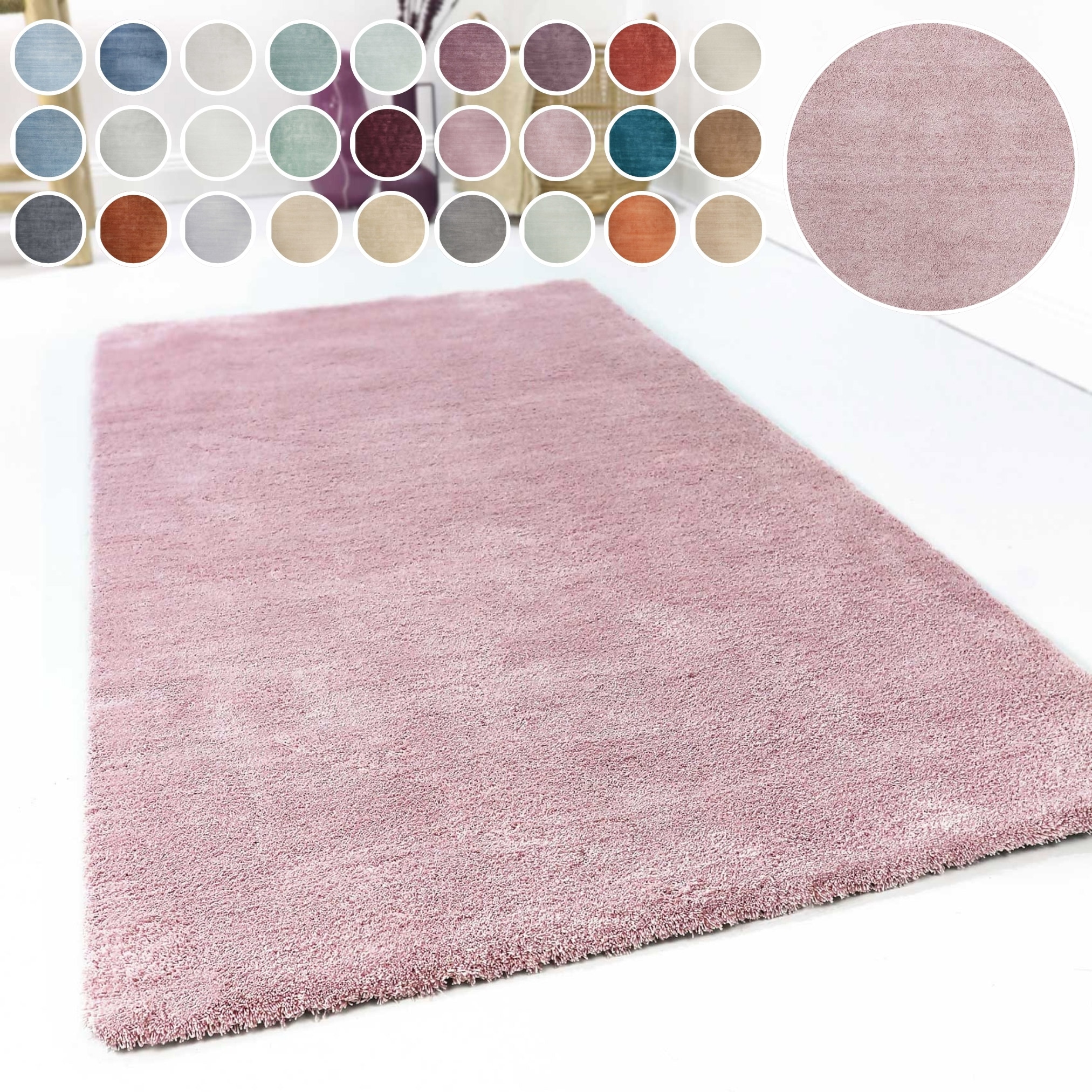 Esprit Hochflor-Teppich »Relaxx  ESP-4150«, rund, 25 mm Höhe, Wohnzimmer, sehr große Farbauswahl, weicher dichter Hochflor