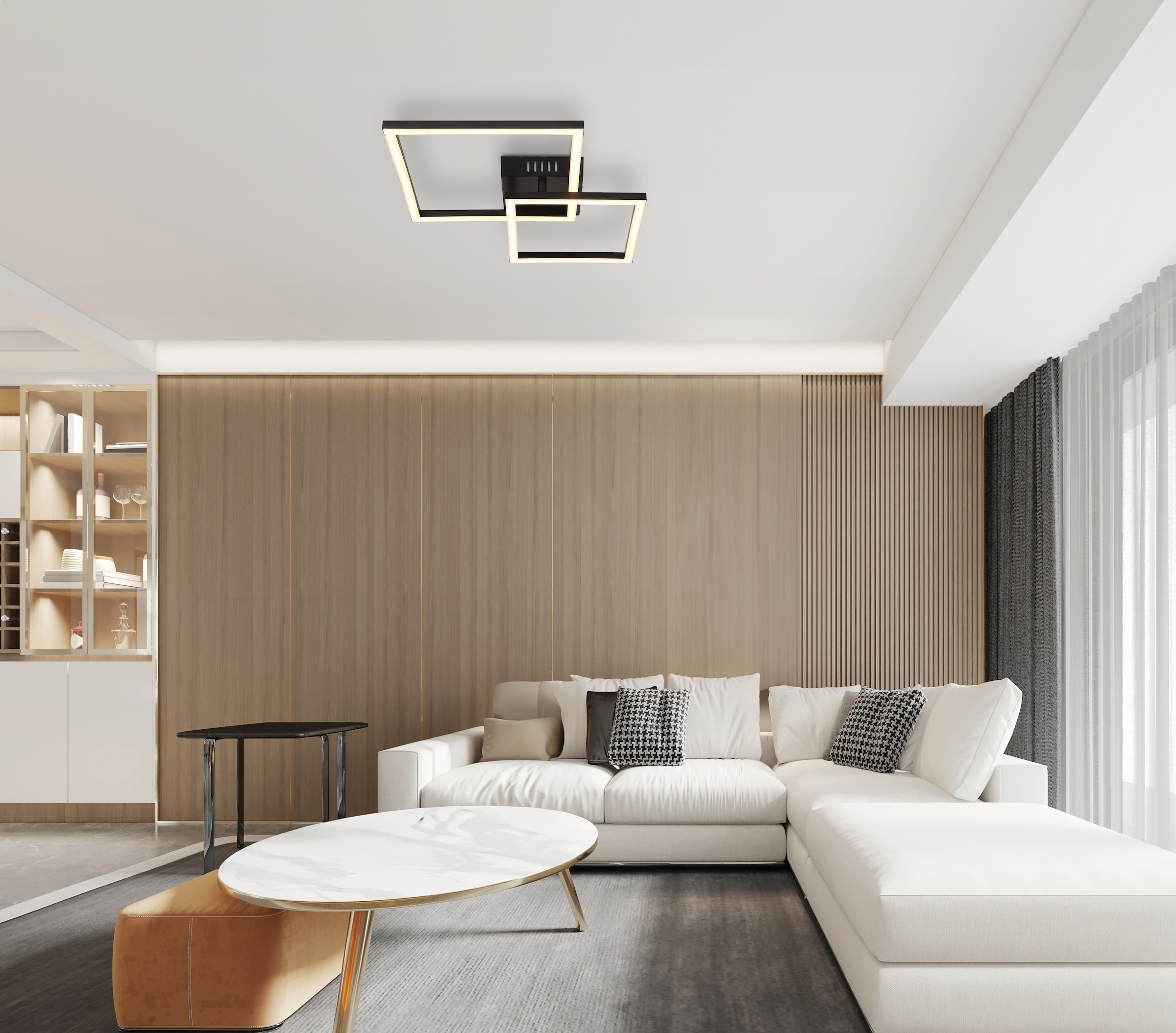 GLOBO LIGHTING LED Deckenleuchte »TYLER« LED-Modul Warmweiß Deckenlampe/Wohnzimmer/Schlafzimmer/modern