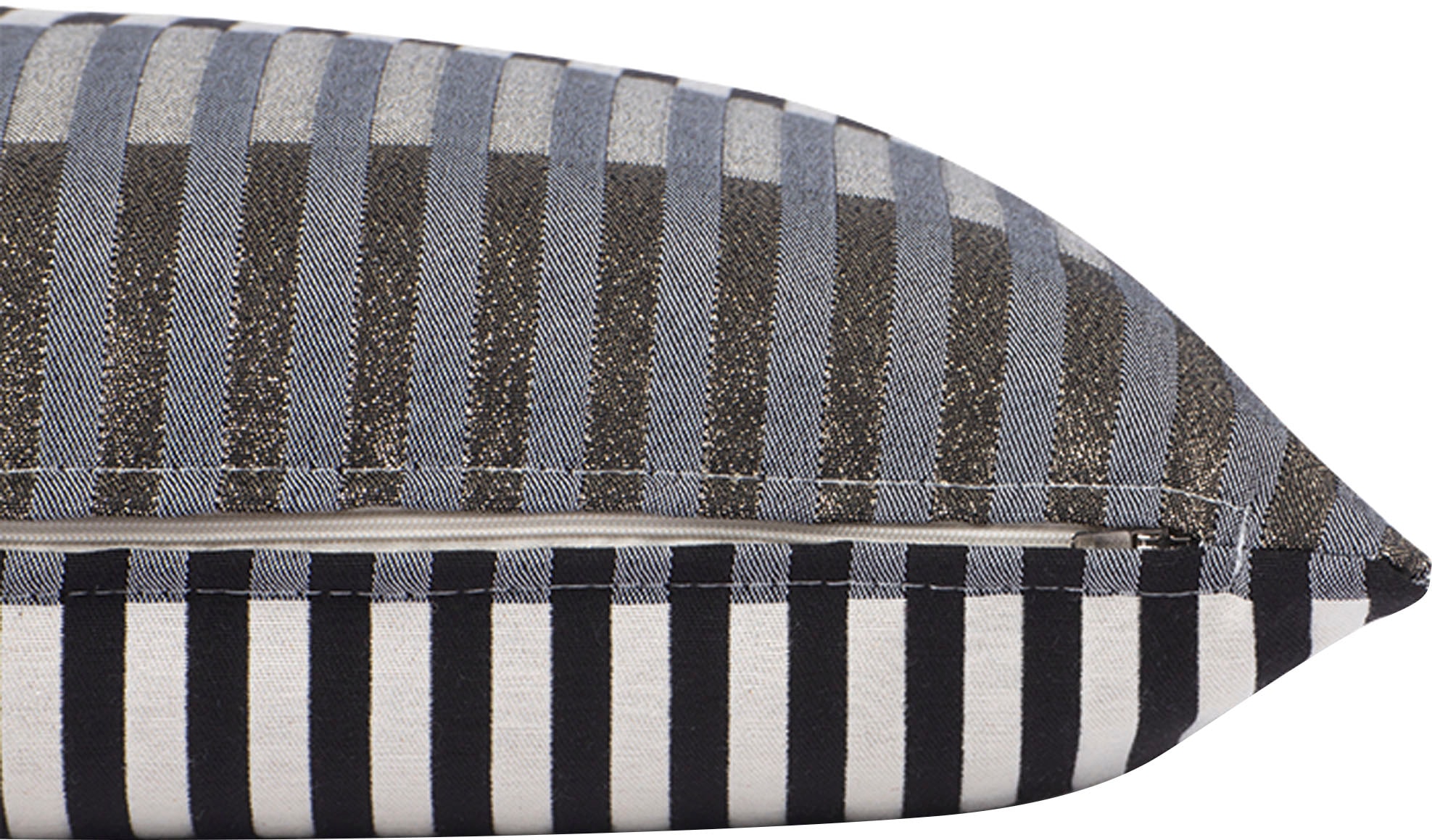 TOM TAILOR HOME Dekokissen »Glamour Stripe«, mit metallischen Effektgarnen, Kissenhülle ohne Füllung, 1 Stück