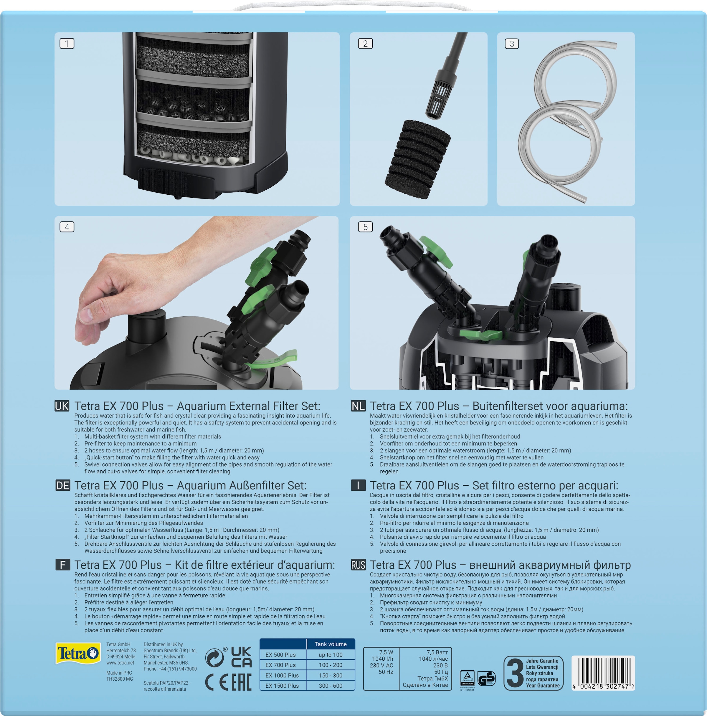 Tetra Aquariumfilter »EX 700 Plus«, für Aquarien von 100-200 l