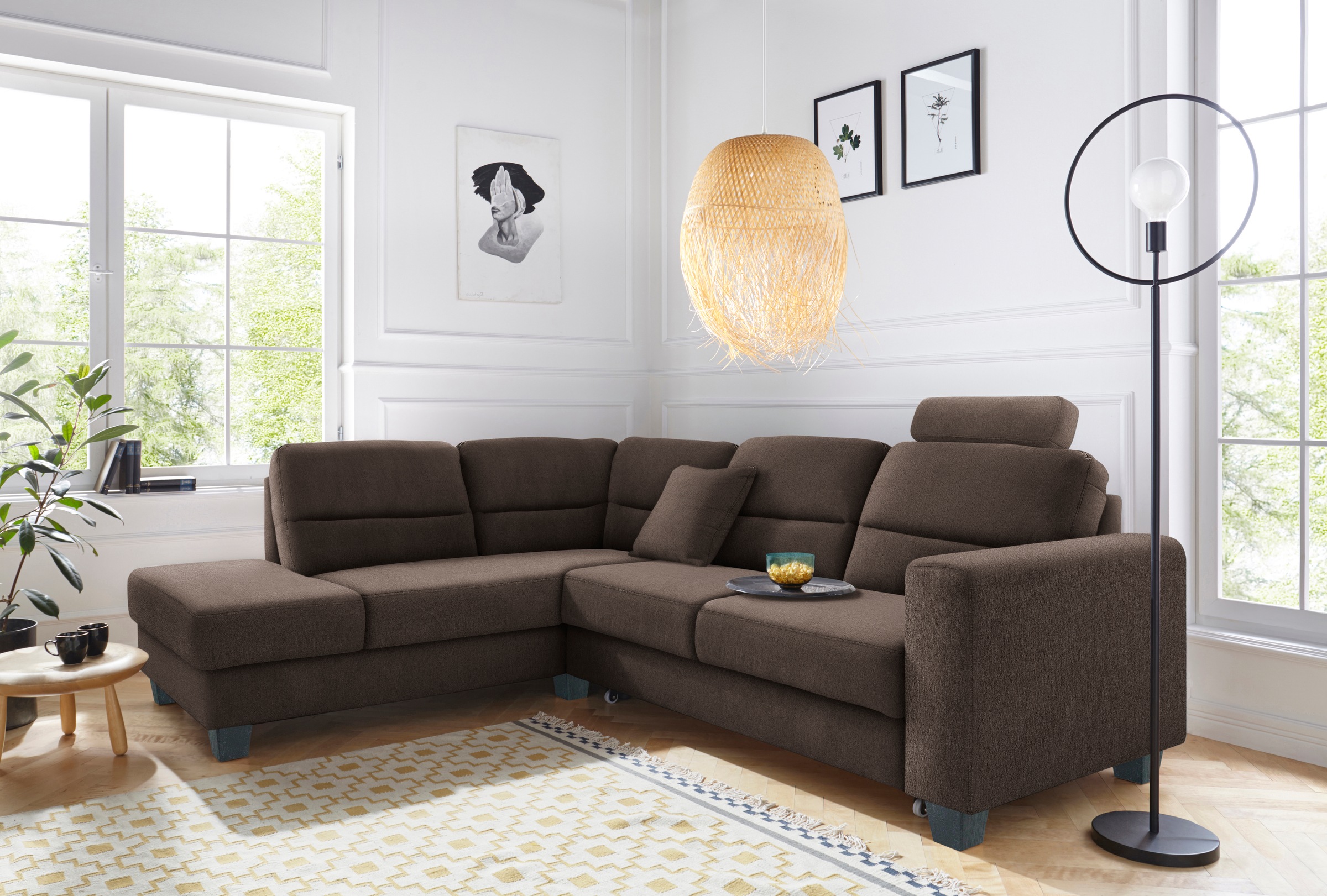 TRENDMANUFAKTUR Ecksofa »Chamber, L-Form«, inklusive einer Kopfstütze, wahlweise mit Schlaffunktion