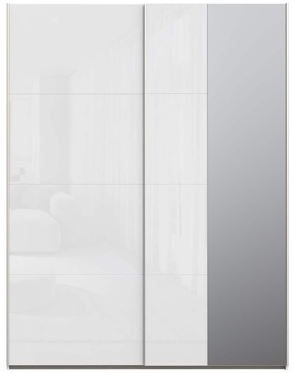 FORTE Schwebetürenschrank »Fittio. Made in Europe, 2 Schiebetüren, modernes Design«, Höhe 2,35 mtr, stehende Montage, Spiegel